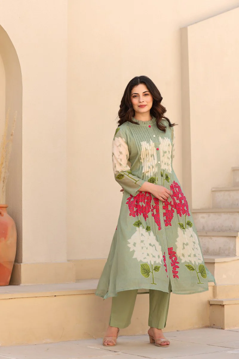 Aaira Mul Cotton A-line Pant Set