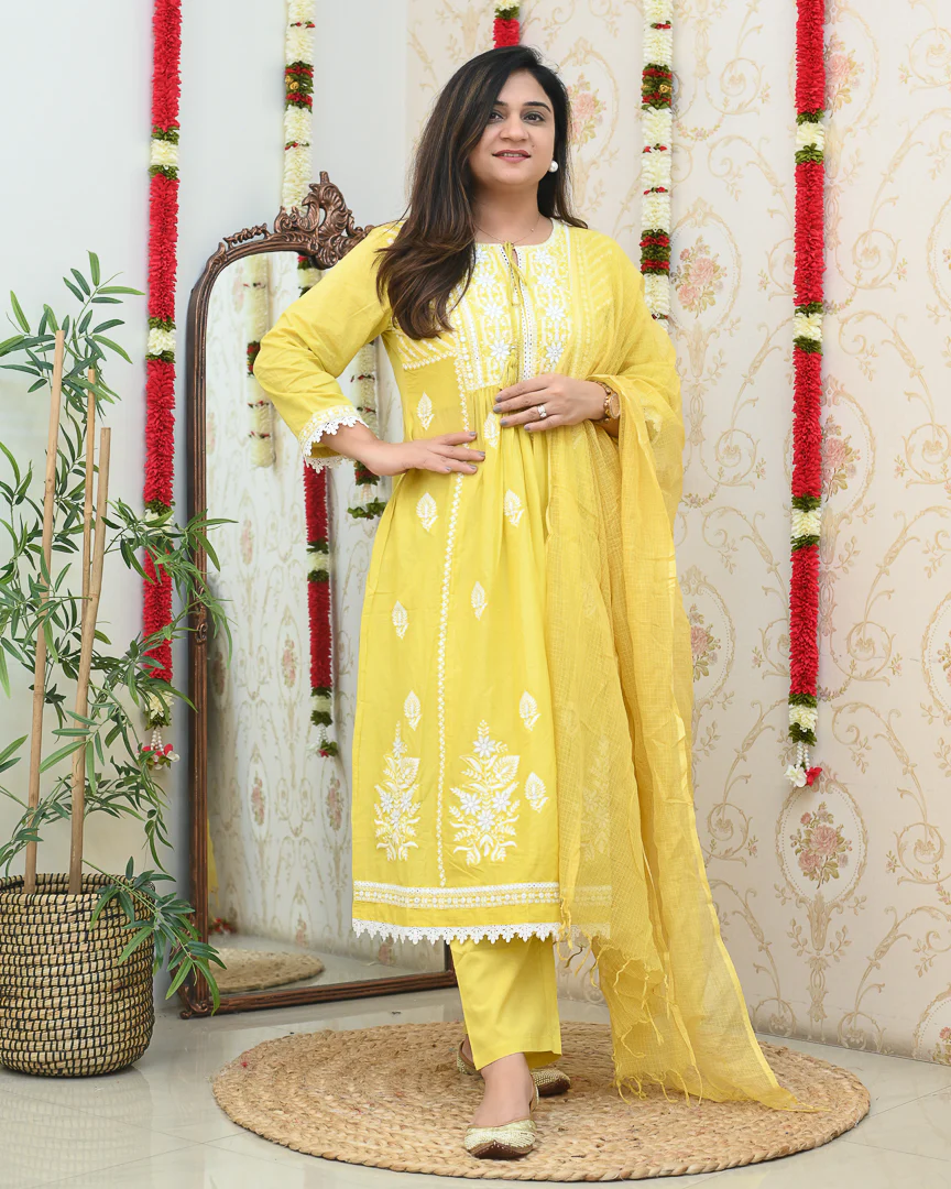 Aanya Premium Cotton Embroidered Pant set - Image 9
