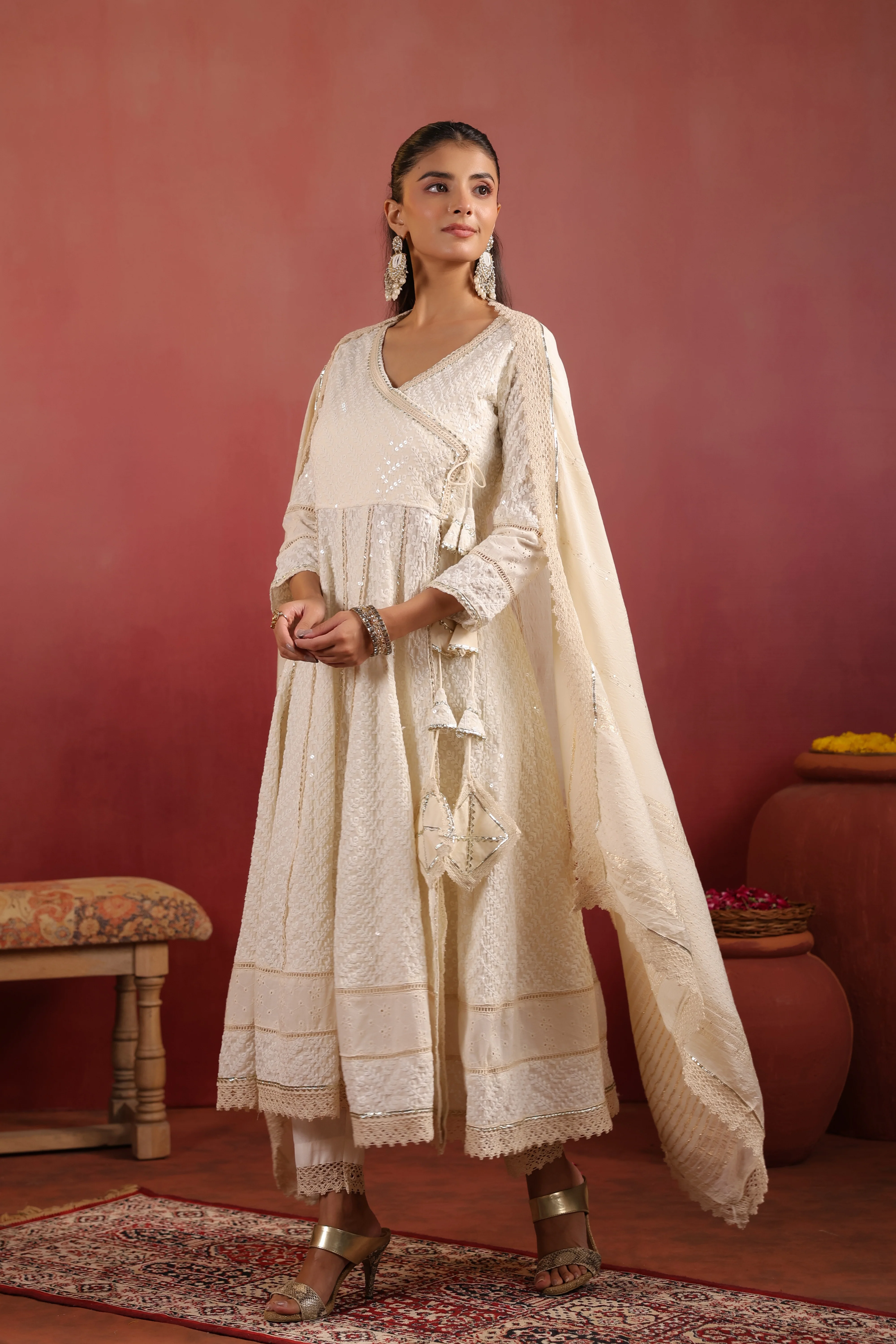 Ada Cotton Sciffili Embroidered Anarkali Set - Image 5