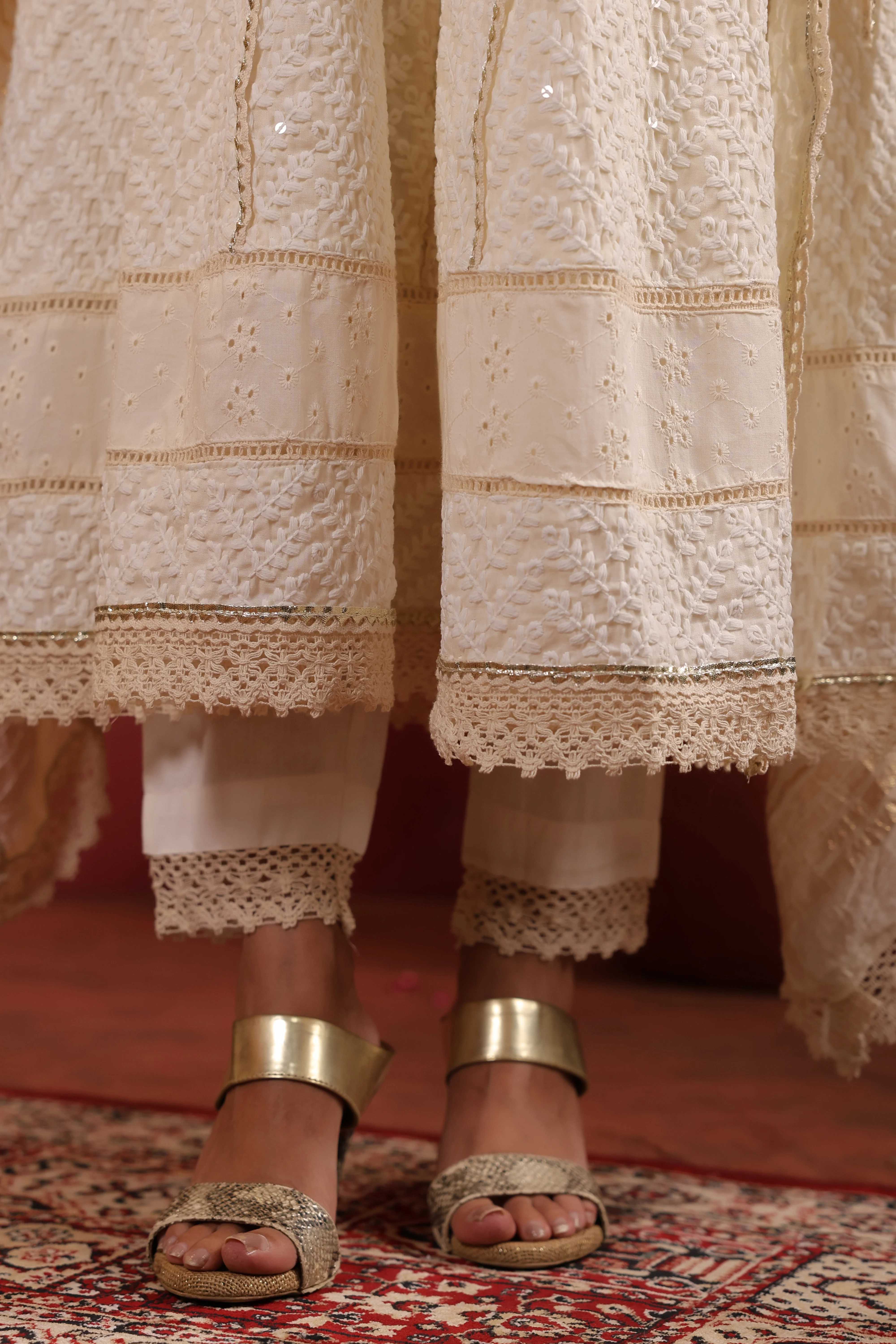 Ada Cotton Sciffili Embroidered Anarkali Set - Image 8