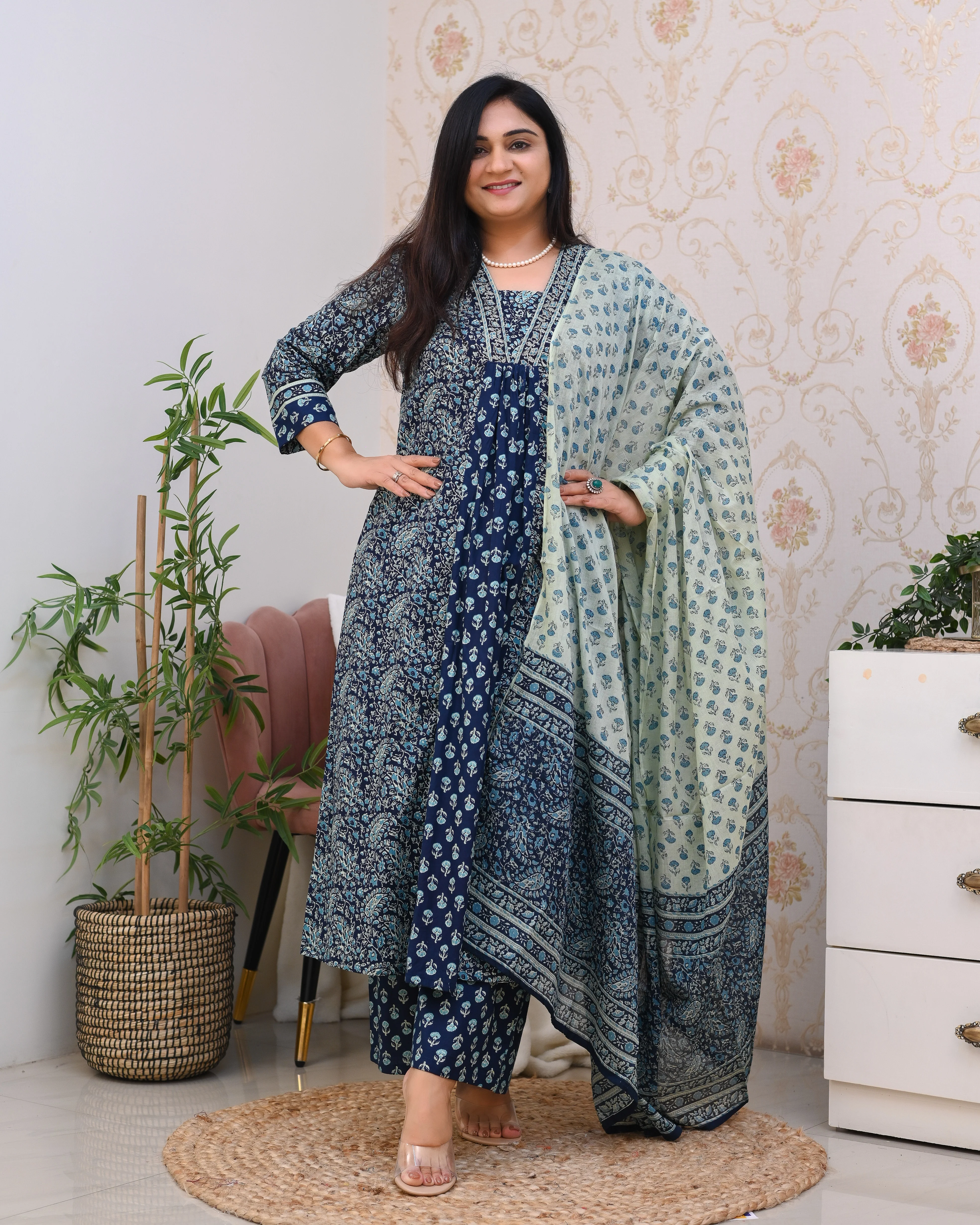 Ajrakh Cotton A-line Divider Set - Image 2