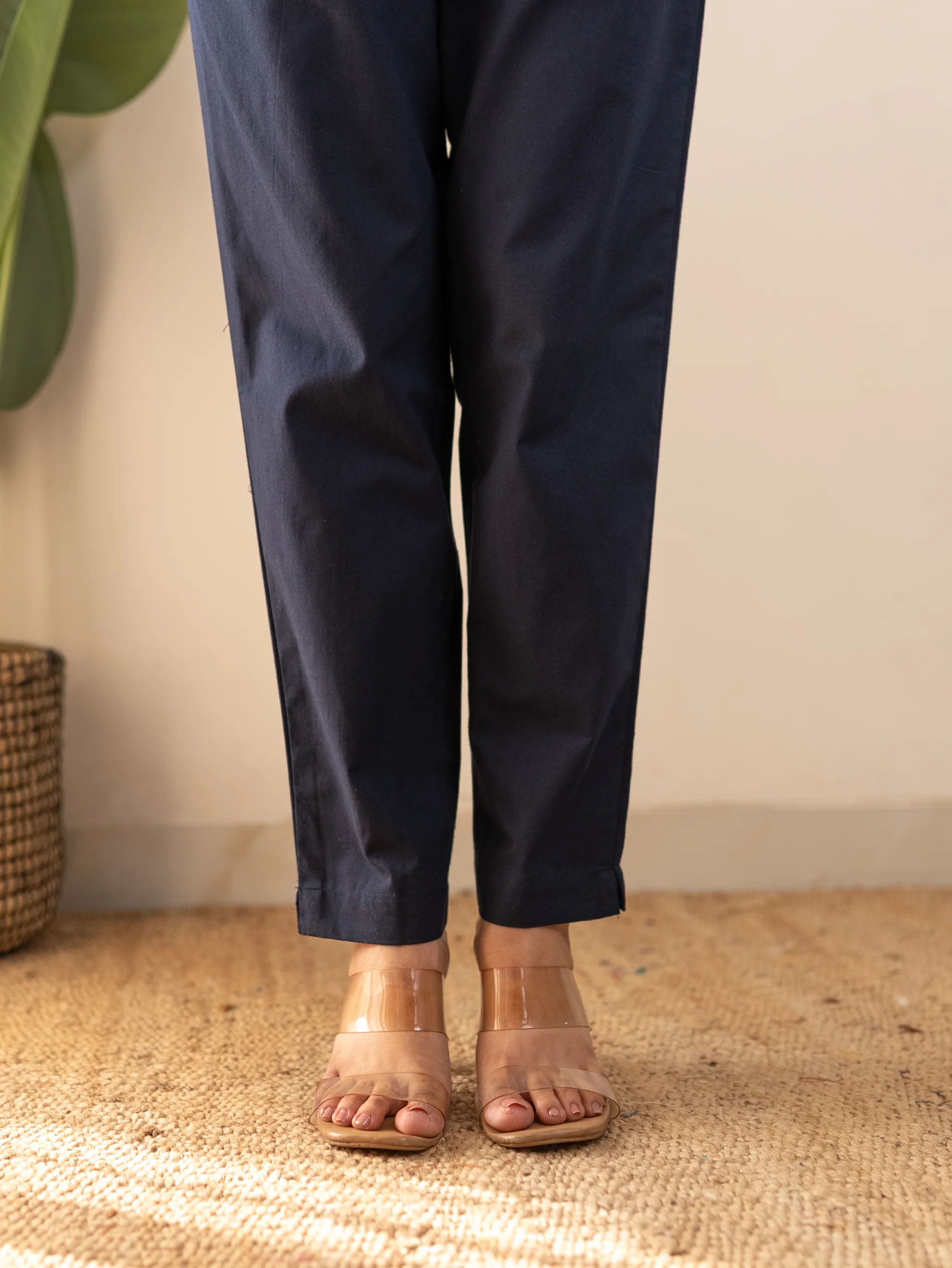 All-Day Cotton Straight Pant for Women-Navy Blue - Image 11