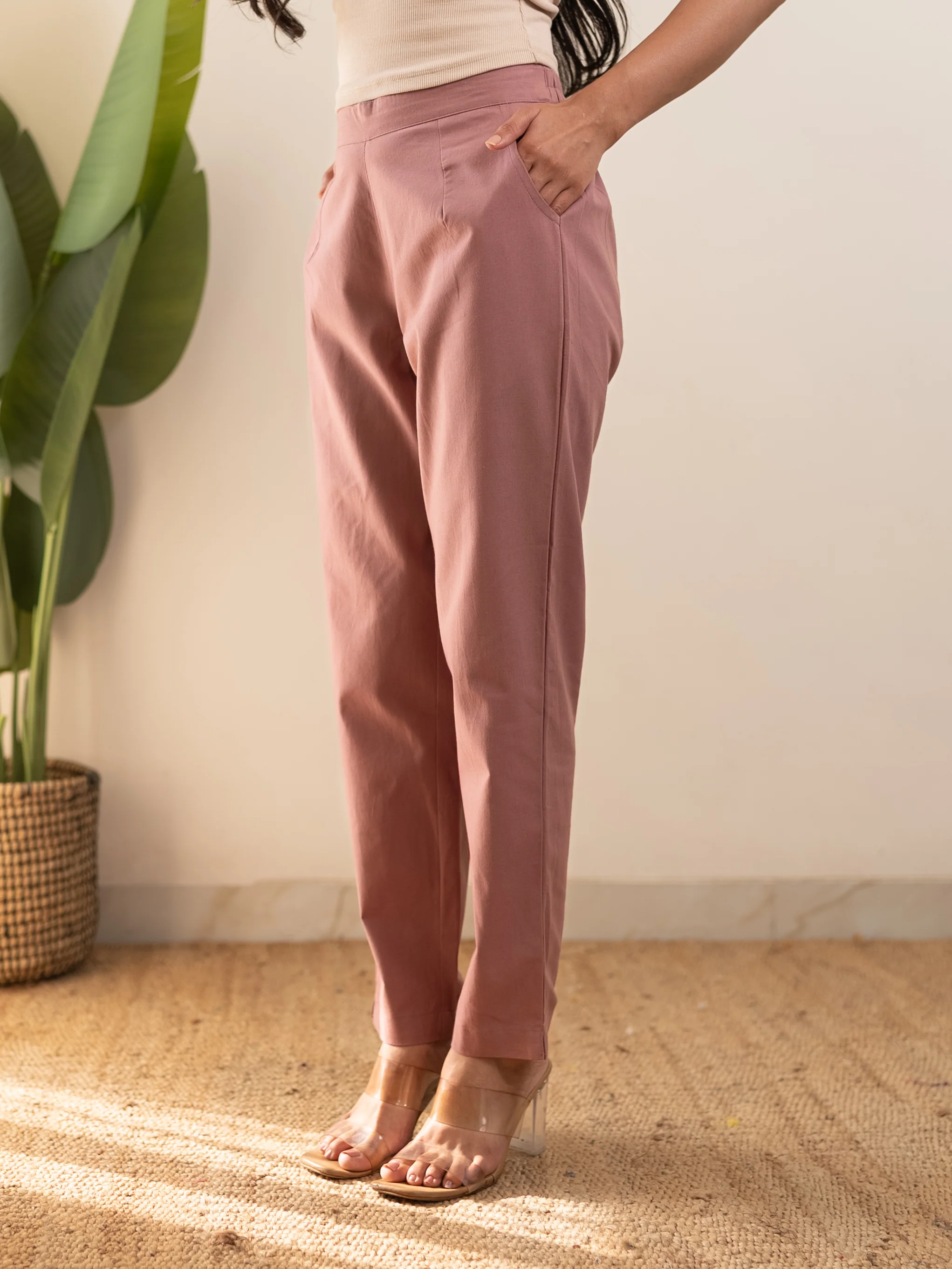 All-Day Cotton Straight Pant for Women-Onion Pink - Image 10