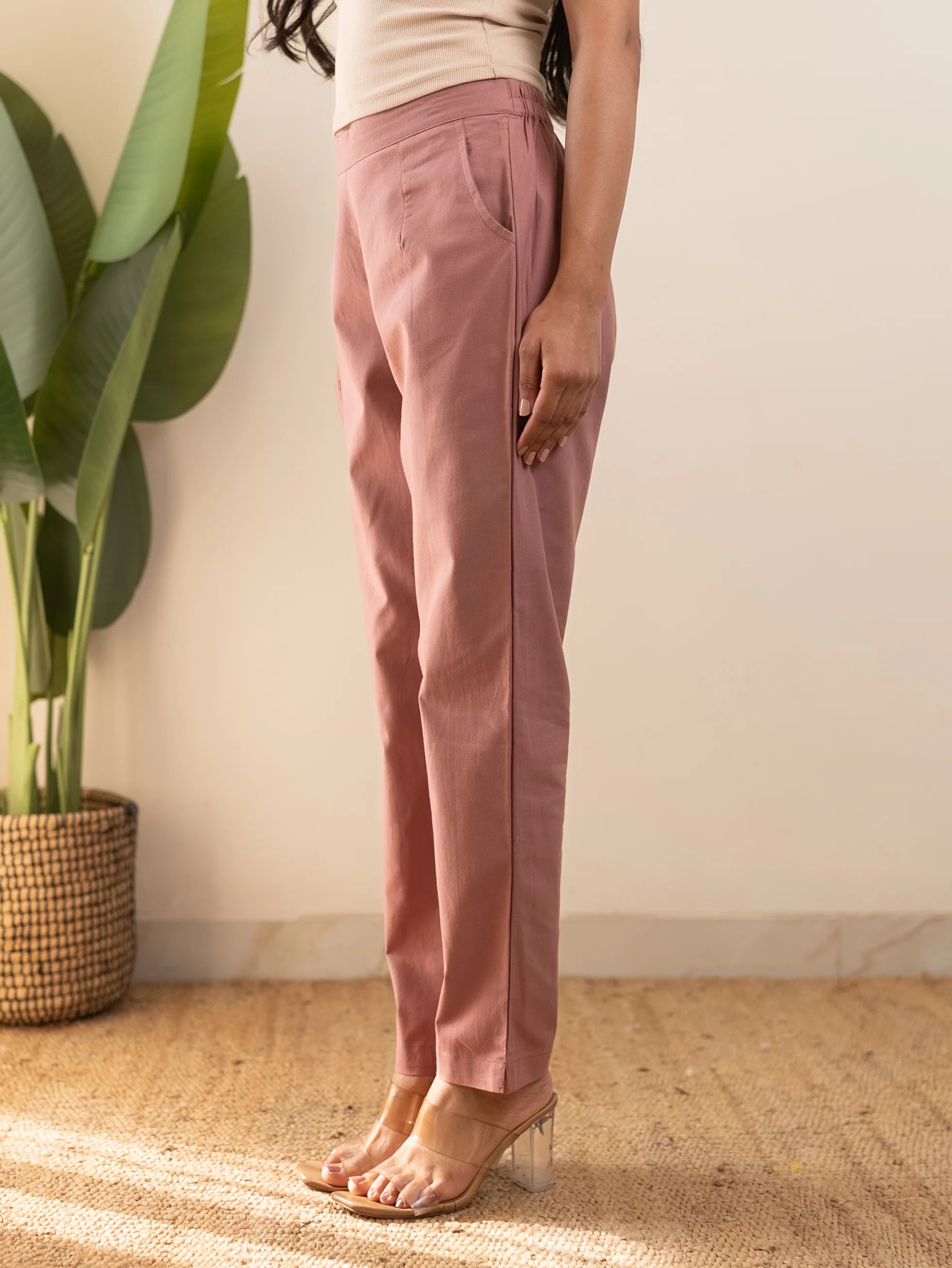 All-Day Cotton Straight Pant for Women-Onion Pink - Image 5