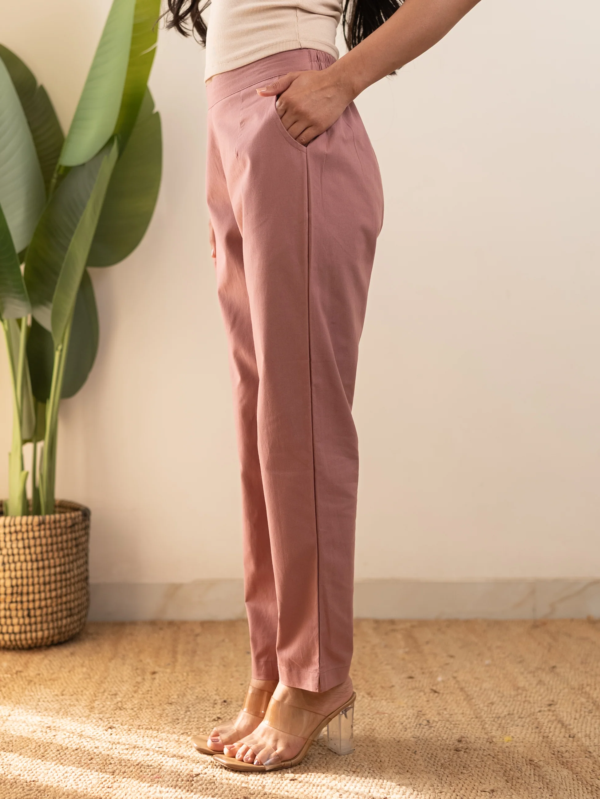 All-Day Cotton Straight Pant for Women-Onion Pink - Image 6