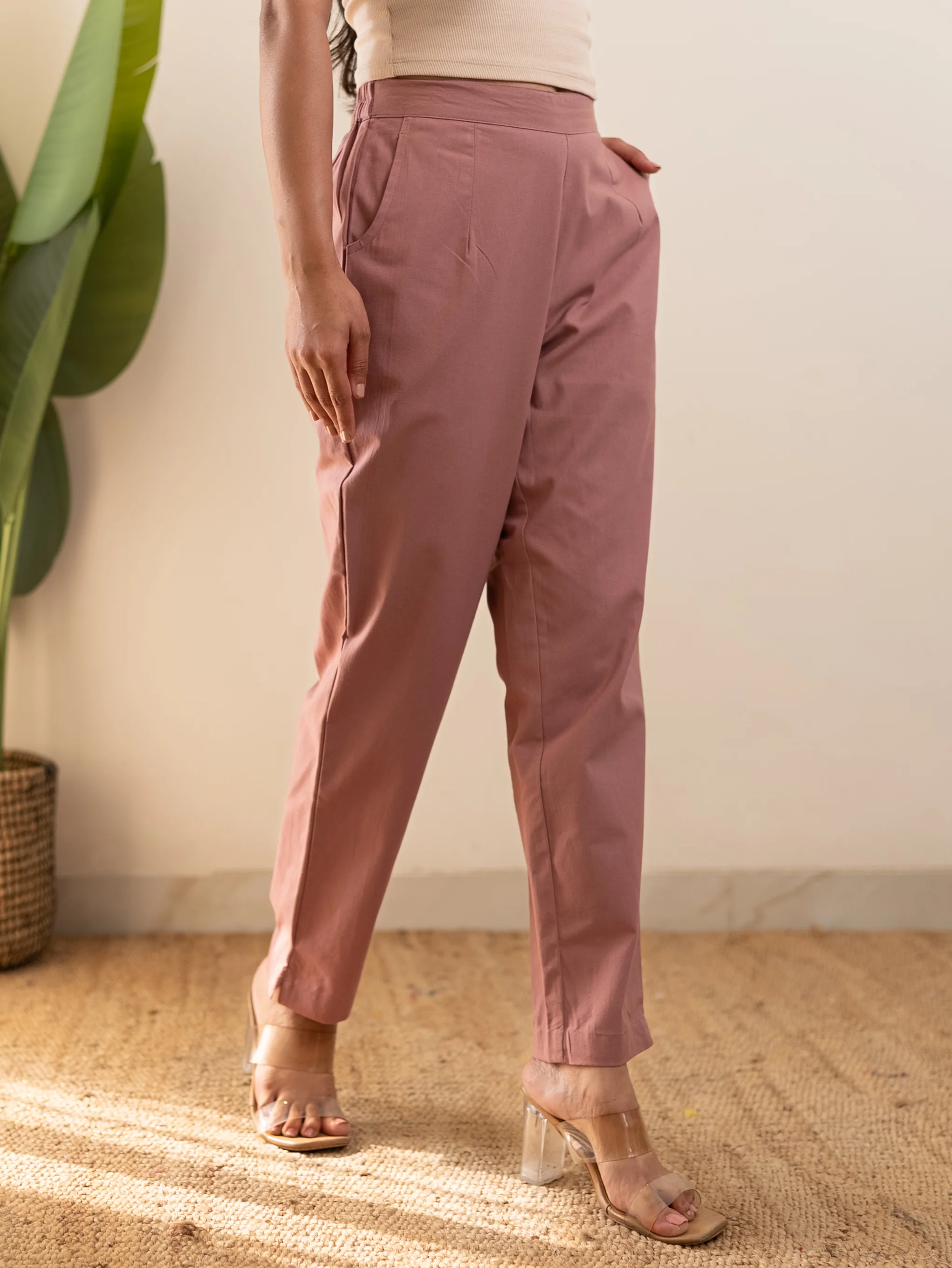 All-Day Cotton Straight Pant for Women-Onion Pink - Image 7