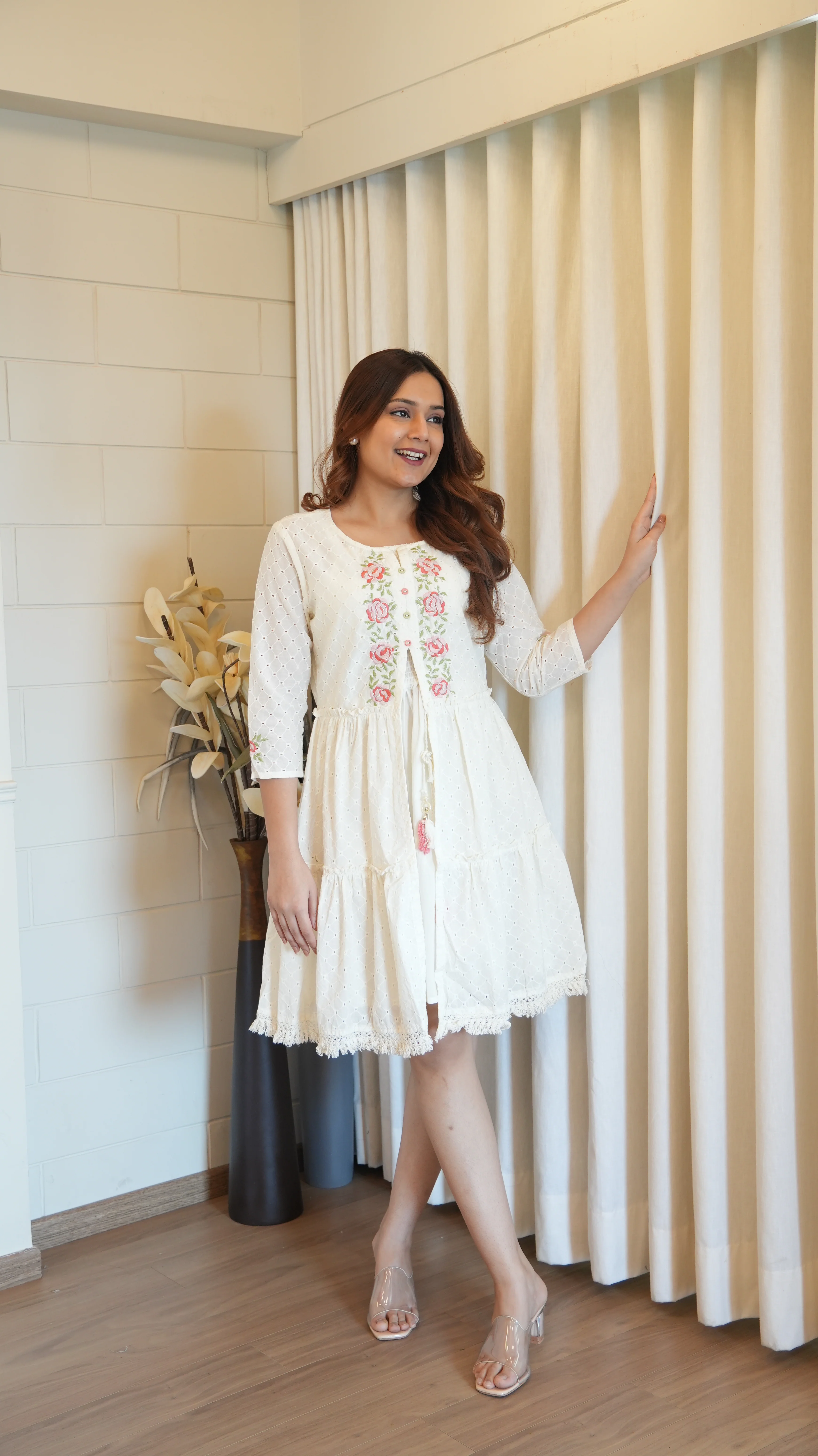 Ansi Cotton Sciffili Embroidered Dress - Image 3
