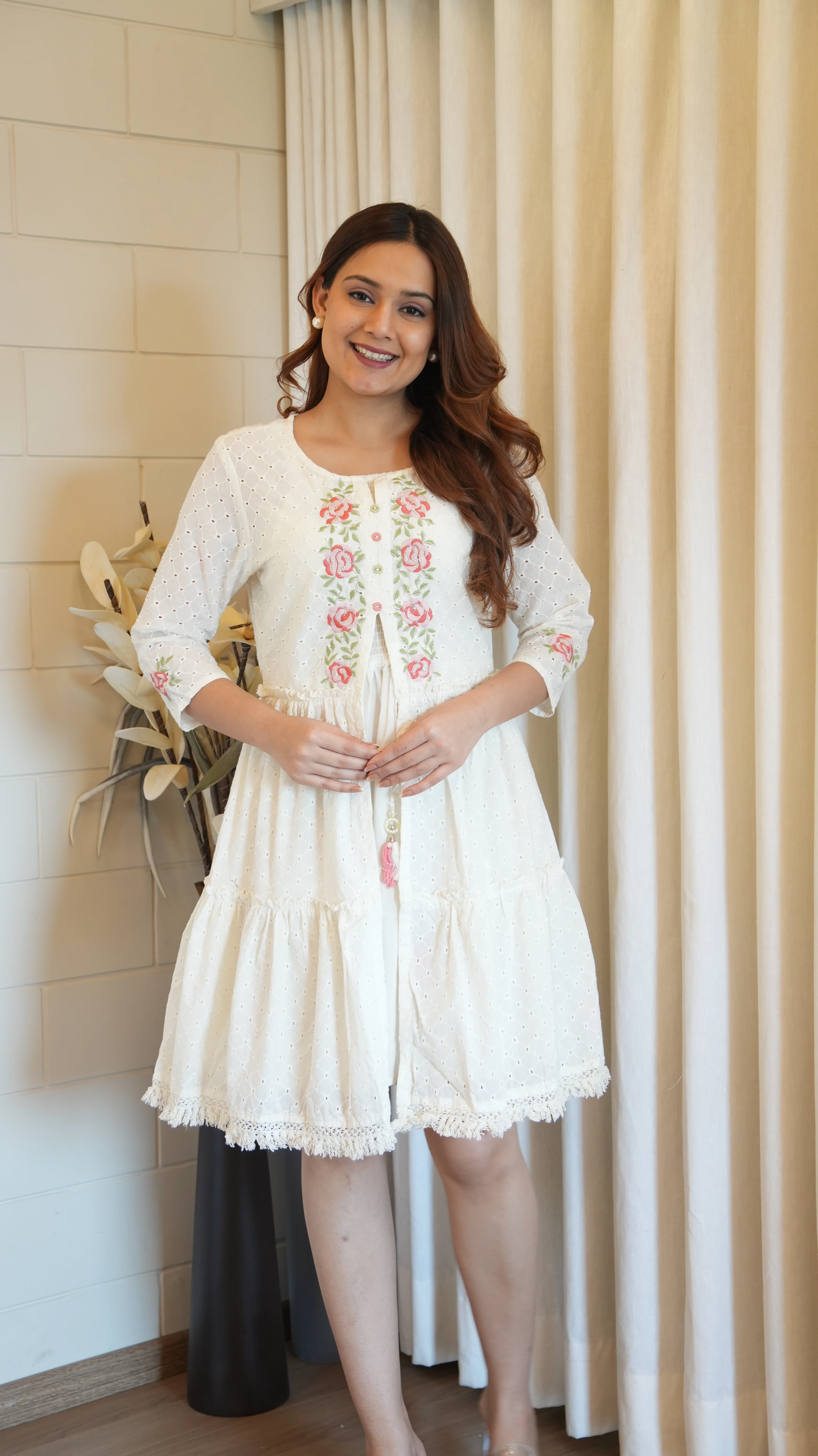 Ansi Cotton Sciffili Embroidered Dress - Image 5