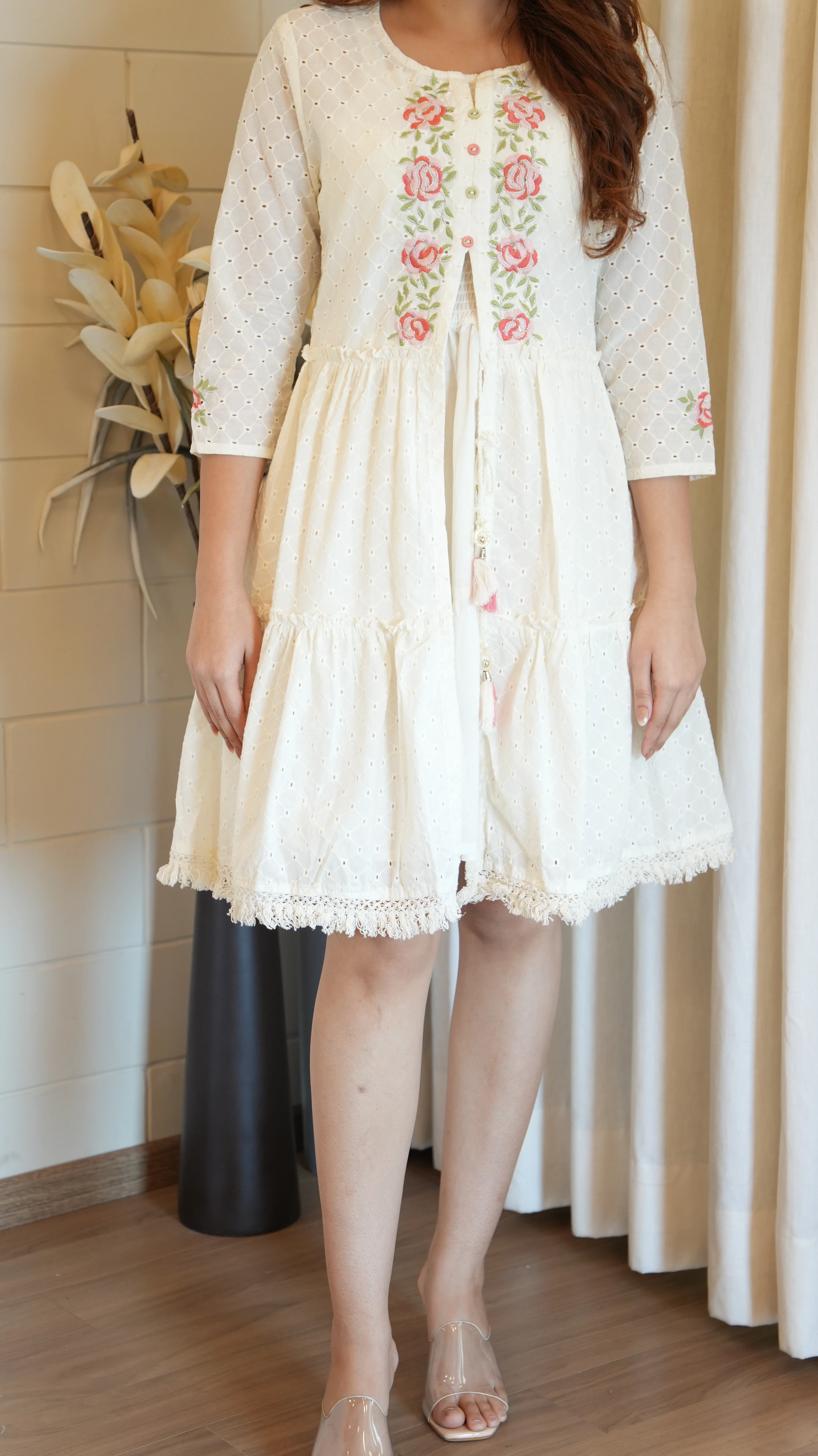 Ansi Cotton Sciffili Embroidered Dress - Image 7