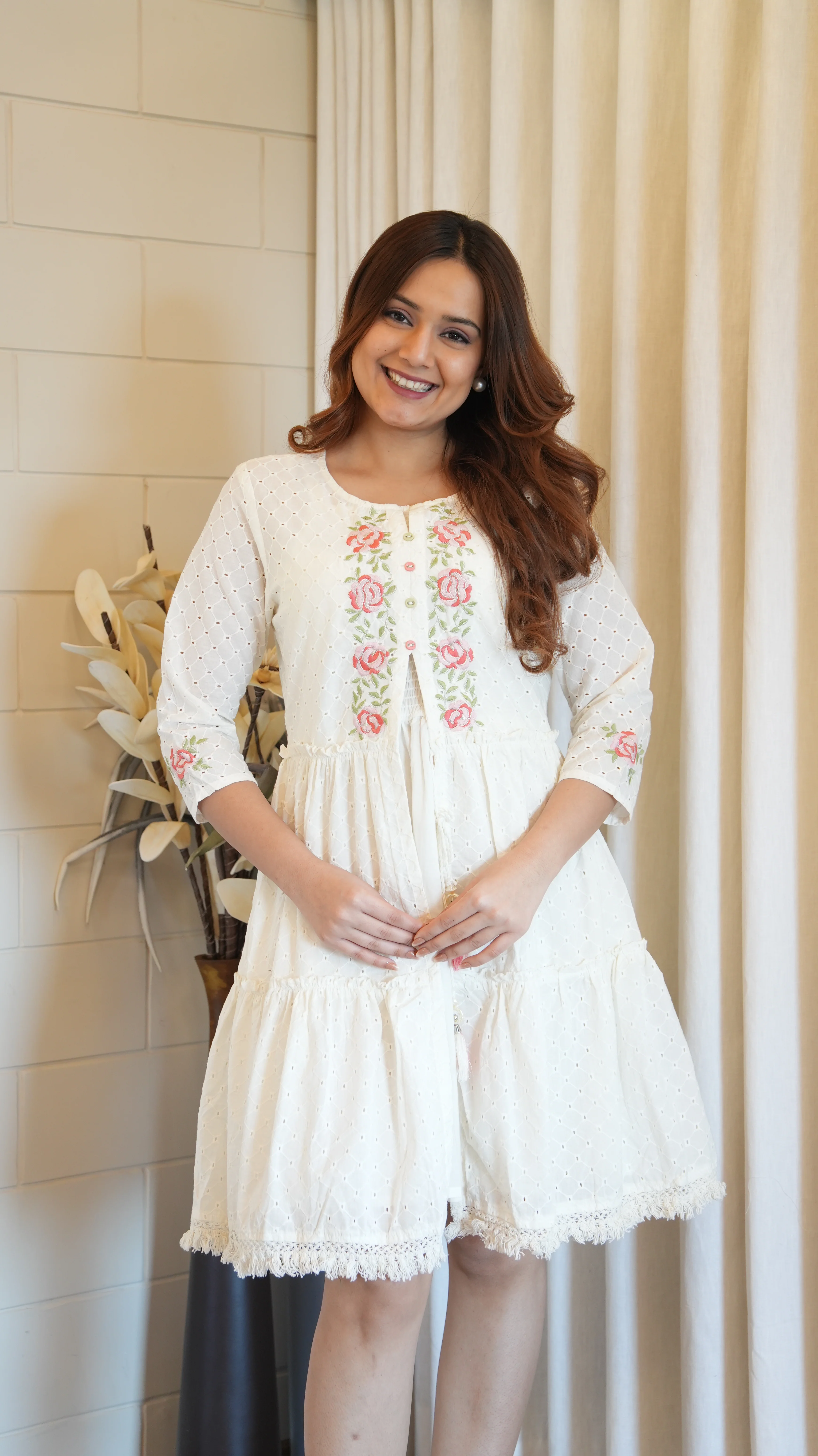 Ansi Cotton Sciffili Embroidered Dress - Image 8