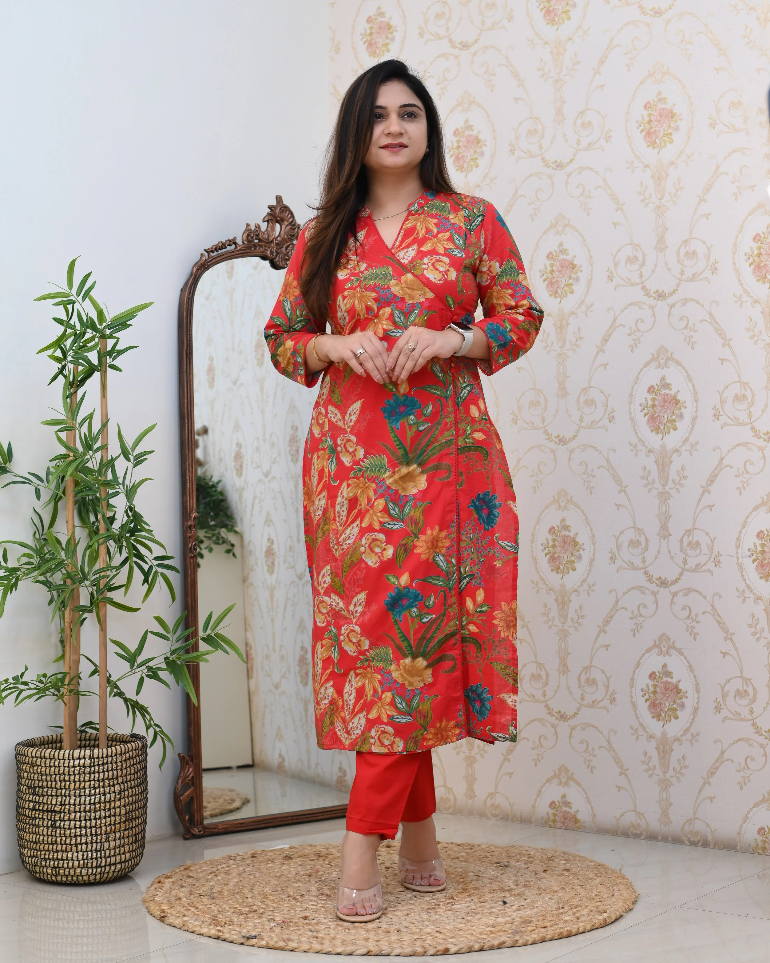 Anushka Casual Angrakha Style Cotton Pant Set - Image 19