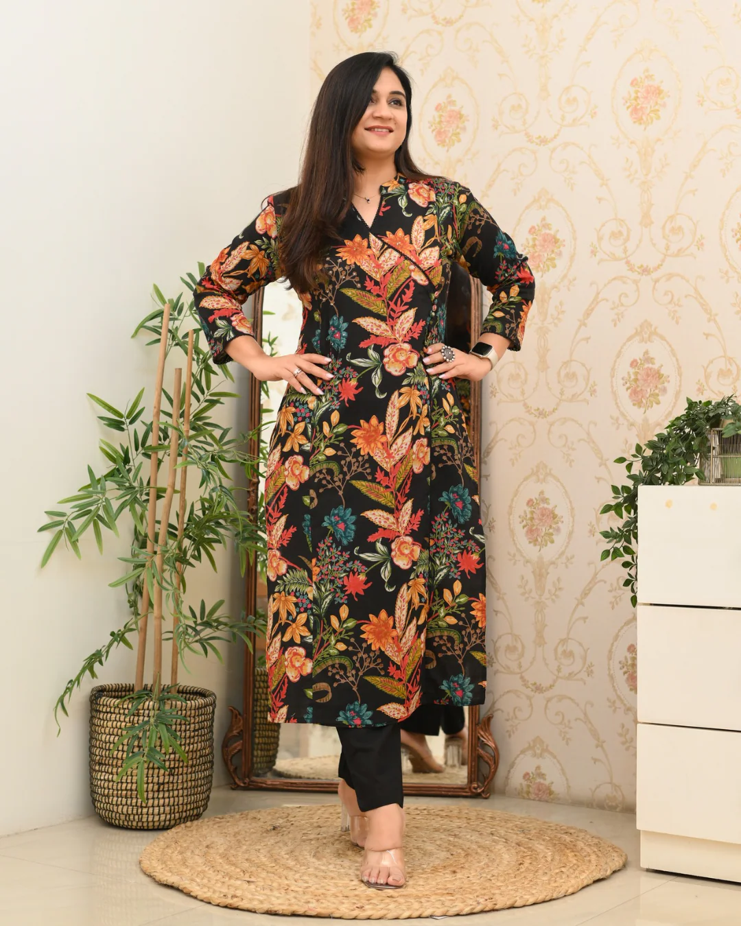 Anushka Casual Angrakha Style Cotton Pant Set - Image 3