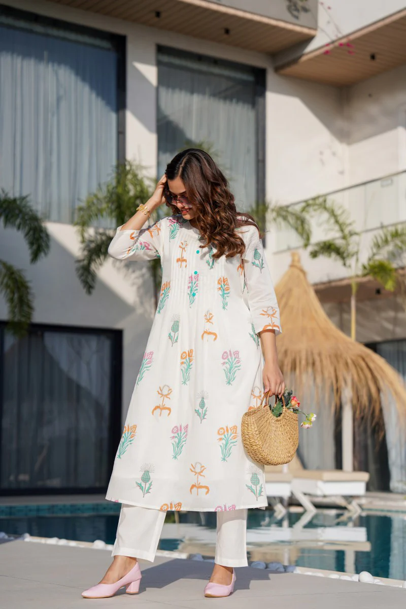 Ayaat Cotton Floral A-line Pant Set - Image 2