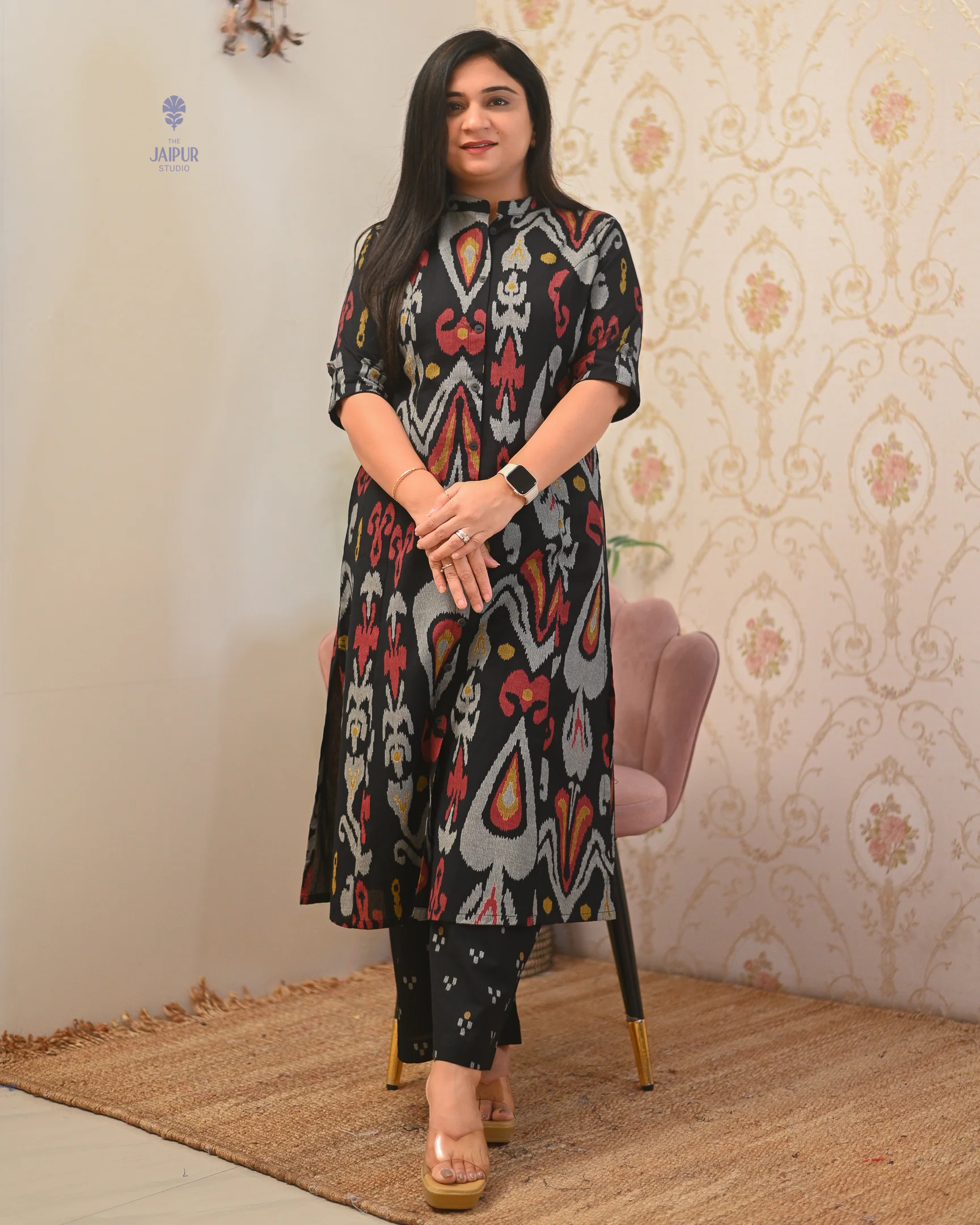 Ayesha Ikkat A-line Cotton Coord set - Image 3