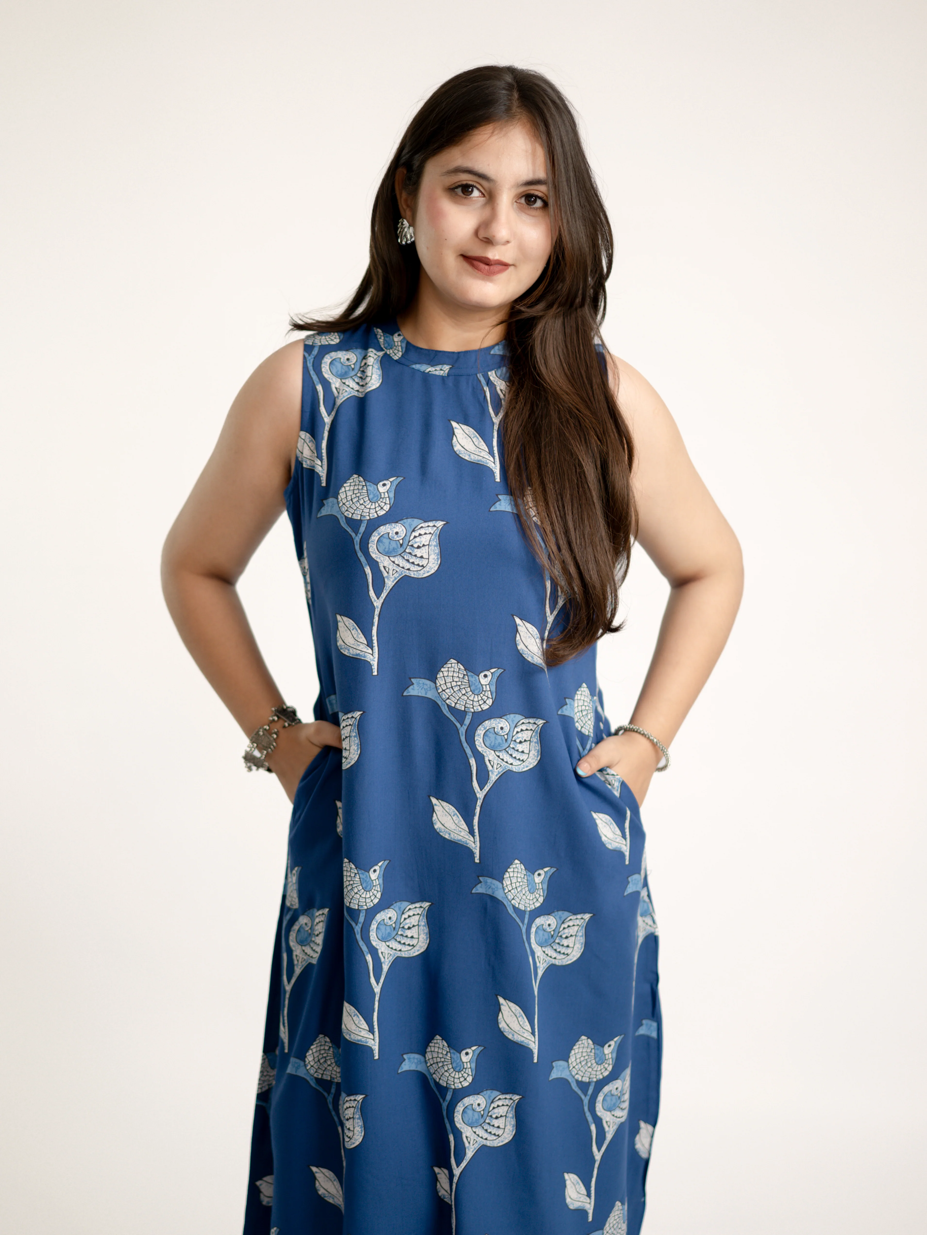 Selena Blue Rayon A-line Coord Set - Image 11