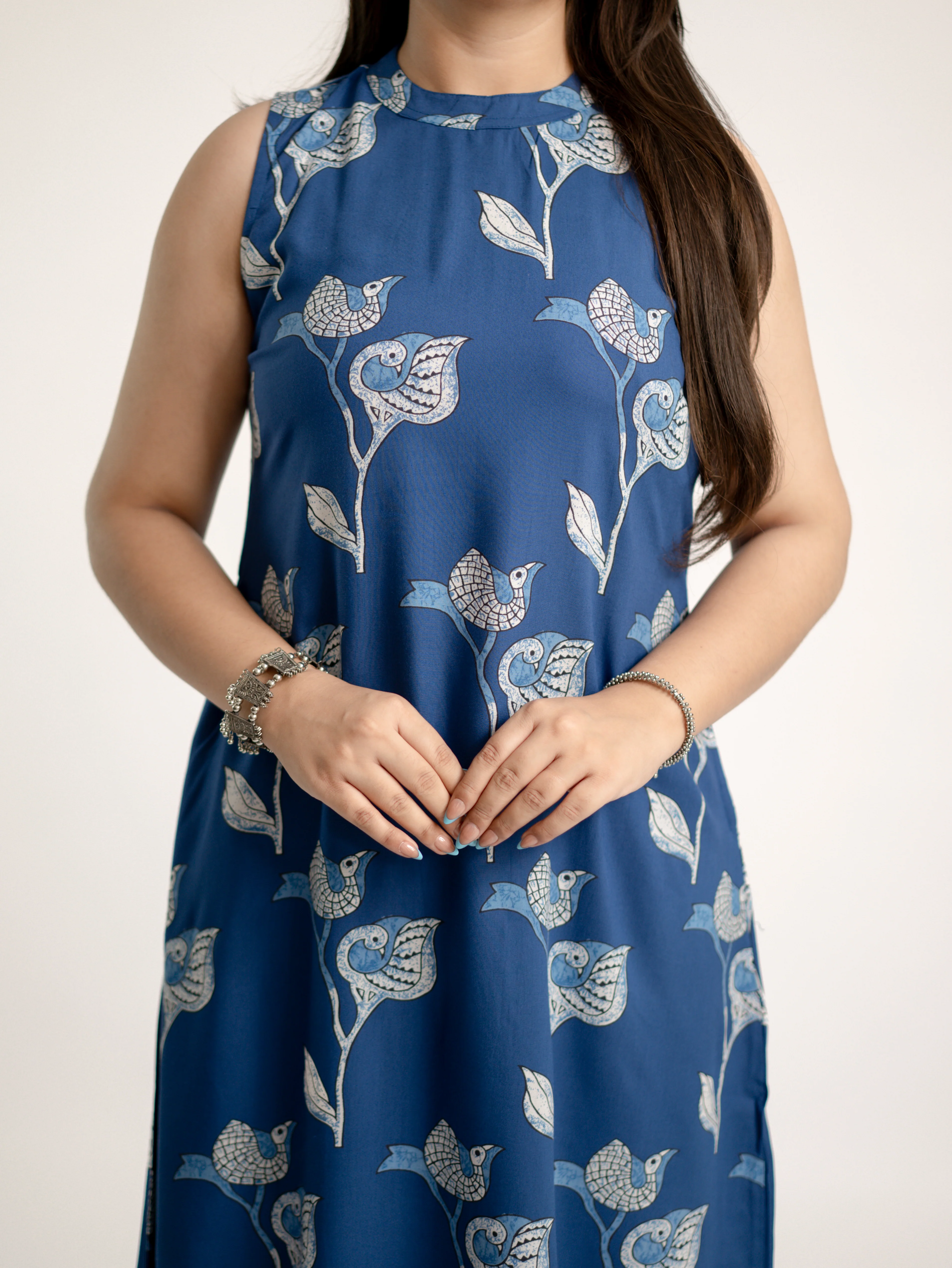 Selena Blue Rayon A-line Coord Set - Image 13