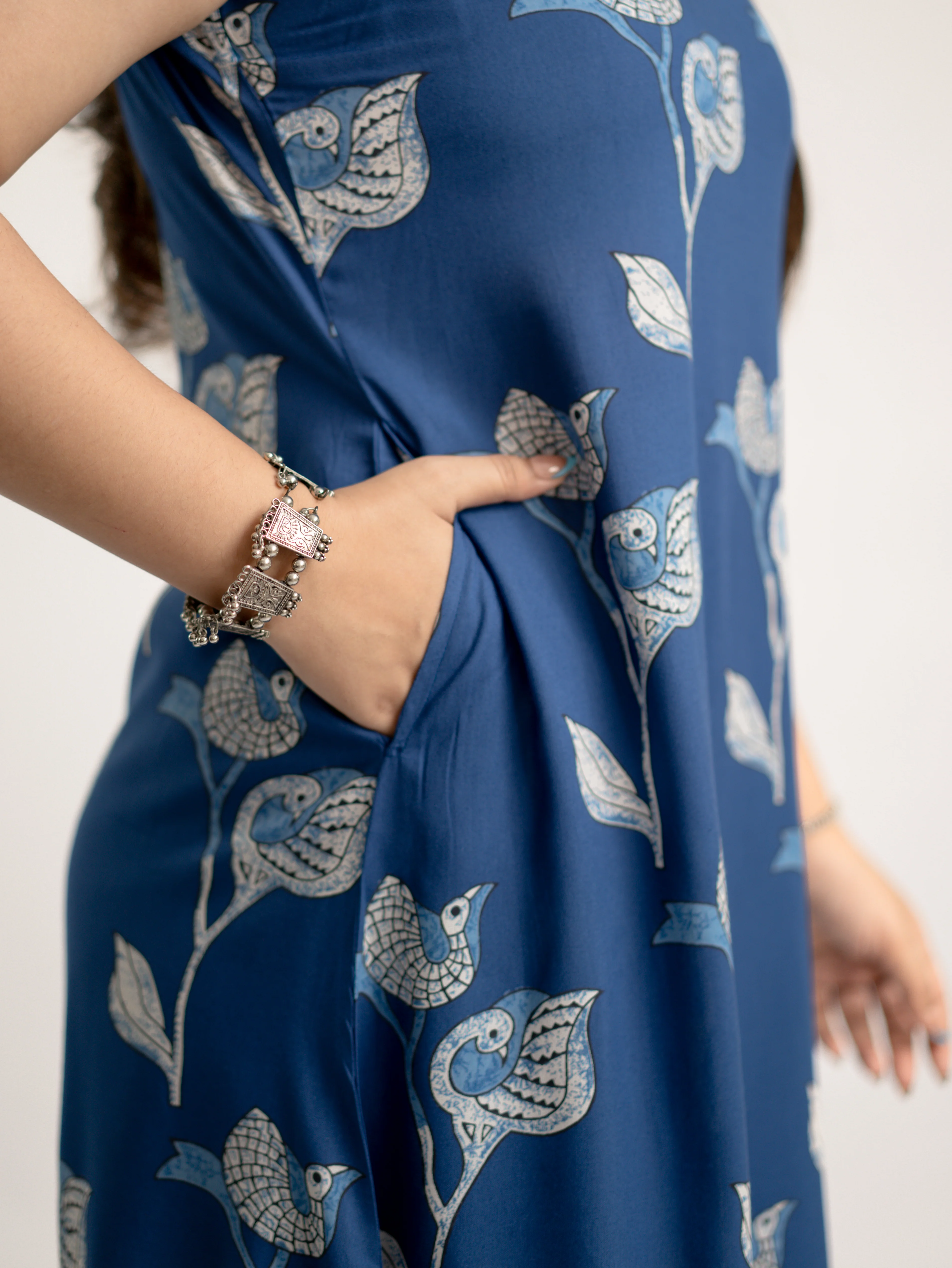 Selena Blue Rayon A-line Coord Set - Image 14