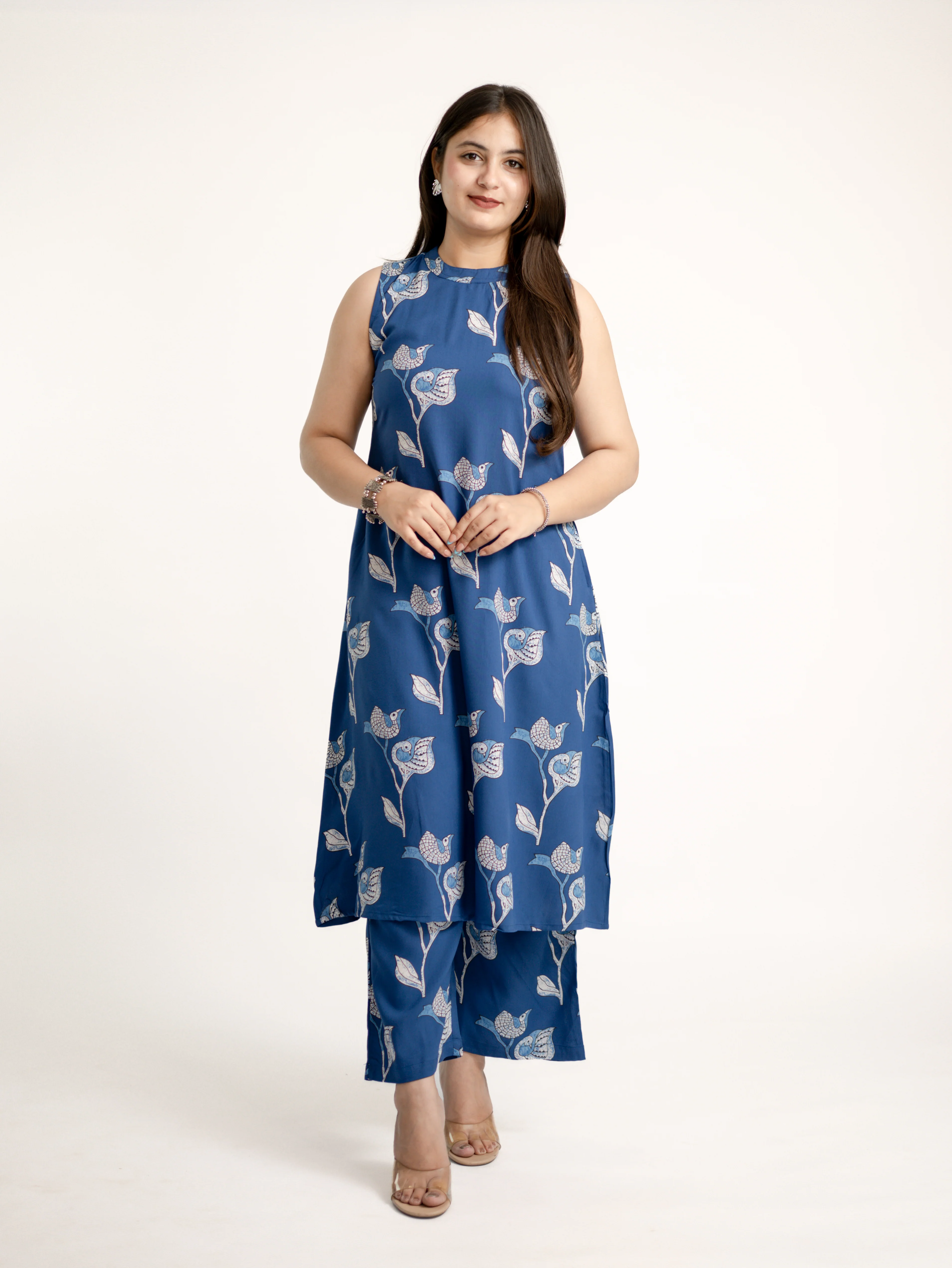 Selena Blue Rayon A-line Coord Set - Image 6