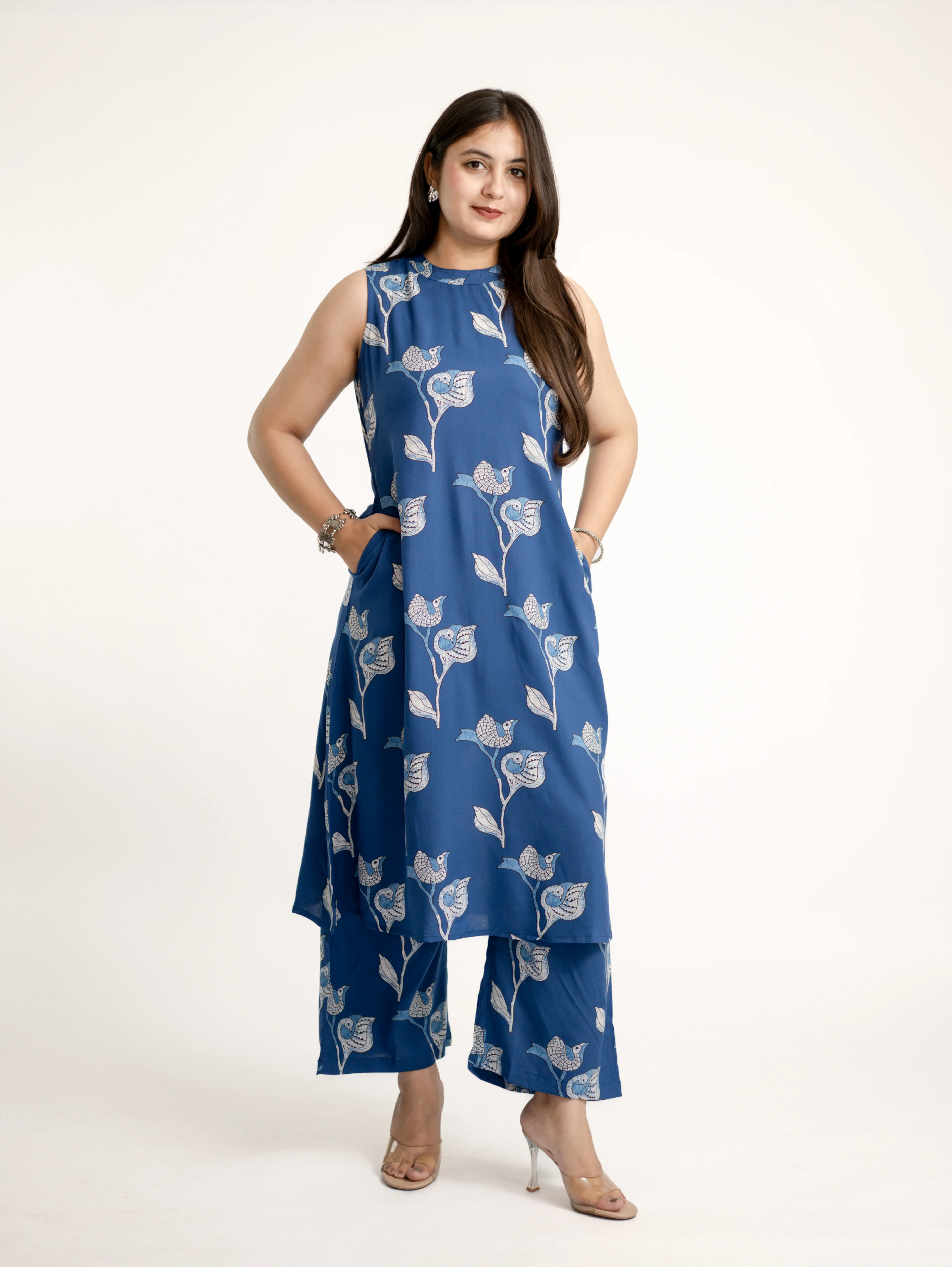 Selena Blue Rayon A-line Coord Set - Image 7