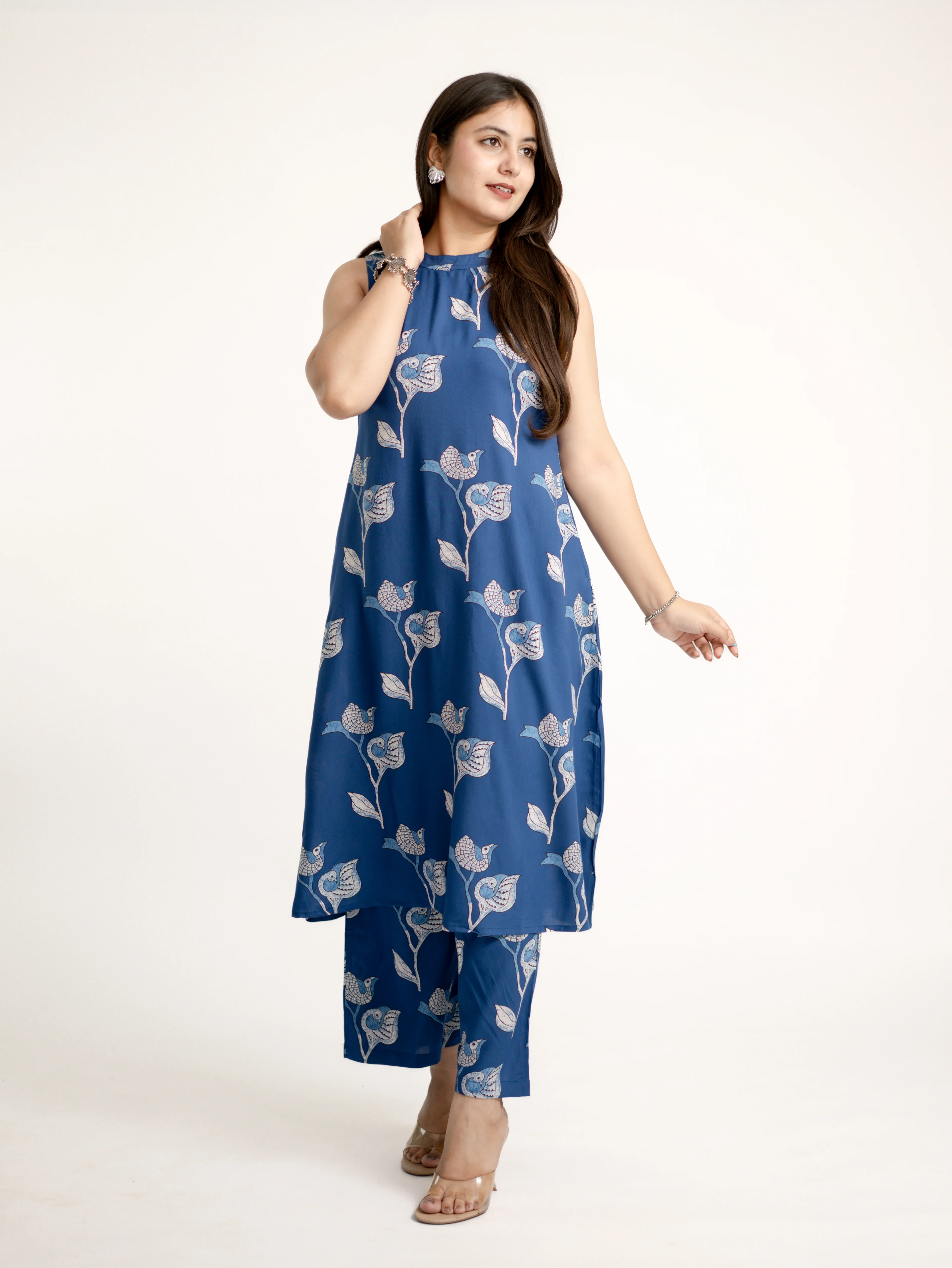 Selena Blue Rayon A-line Coord Set - Image 8