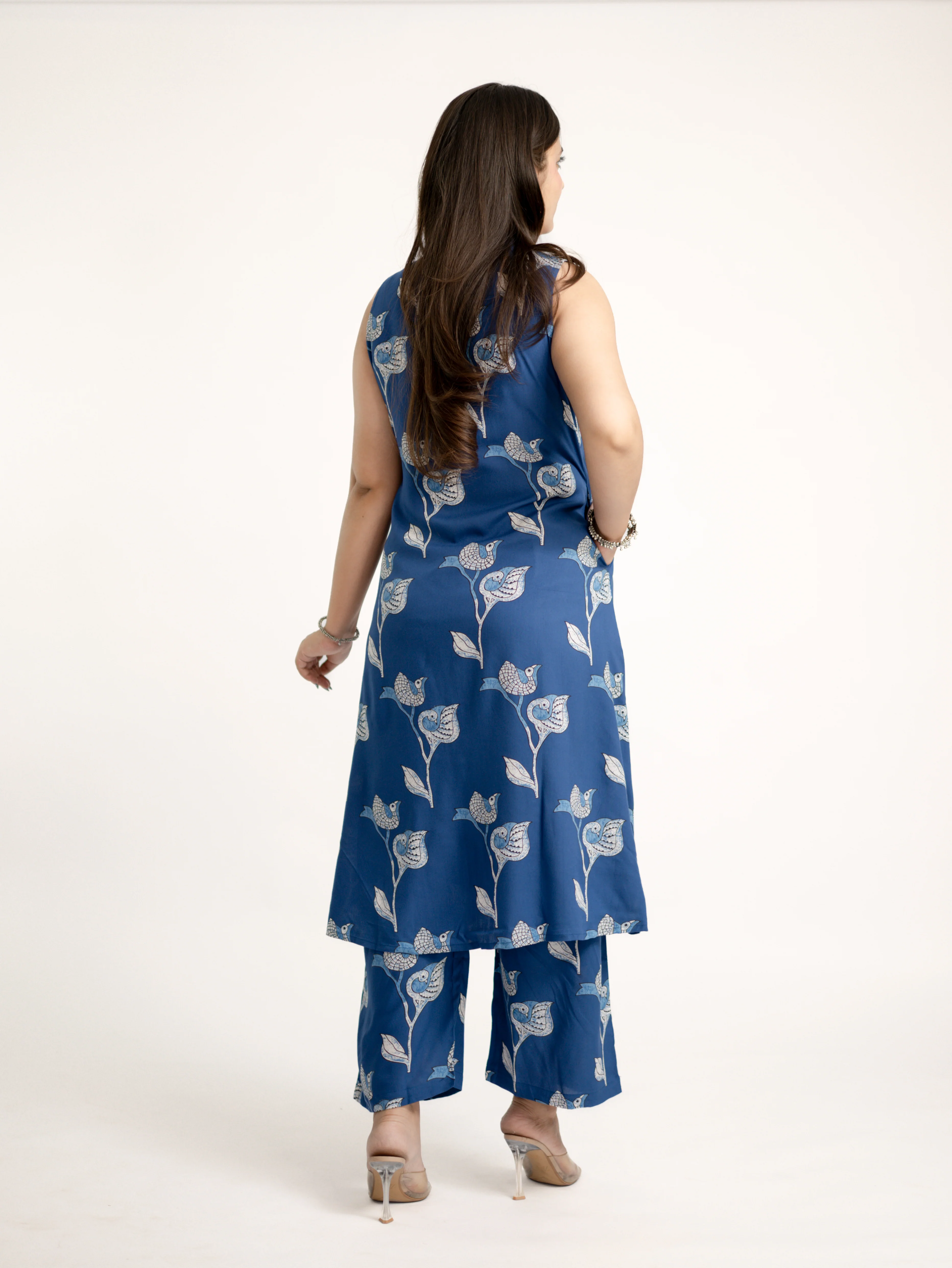 Selena Blue Rayon A-line Coord Set - Image 9