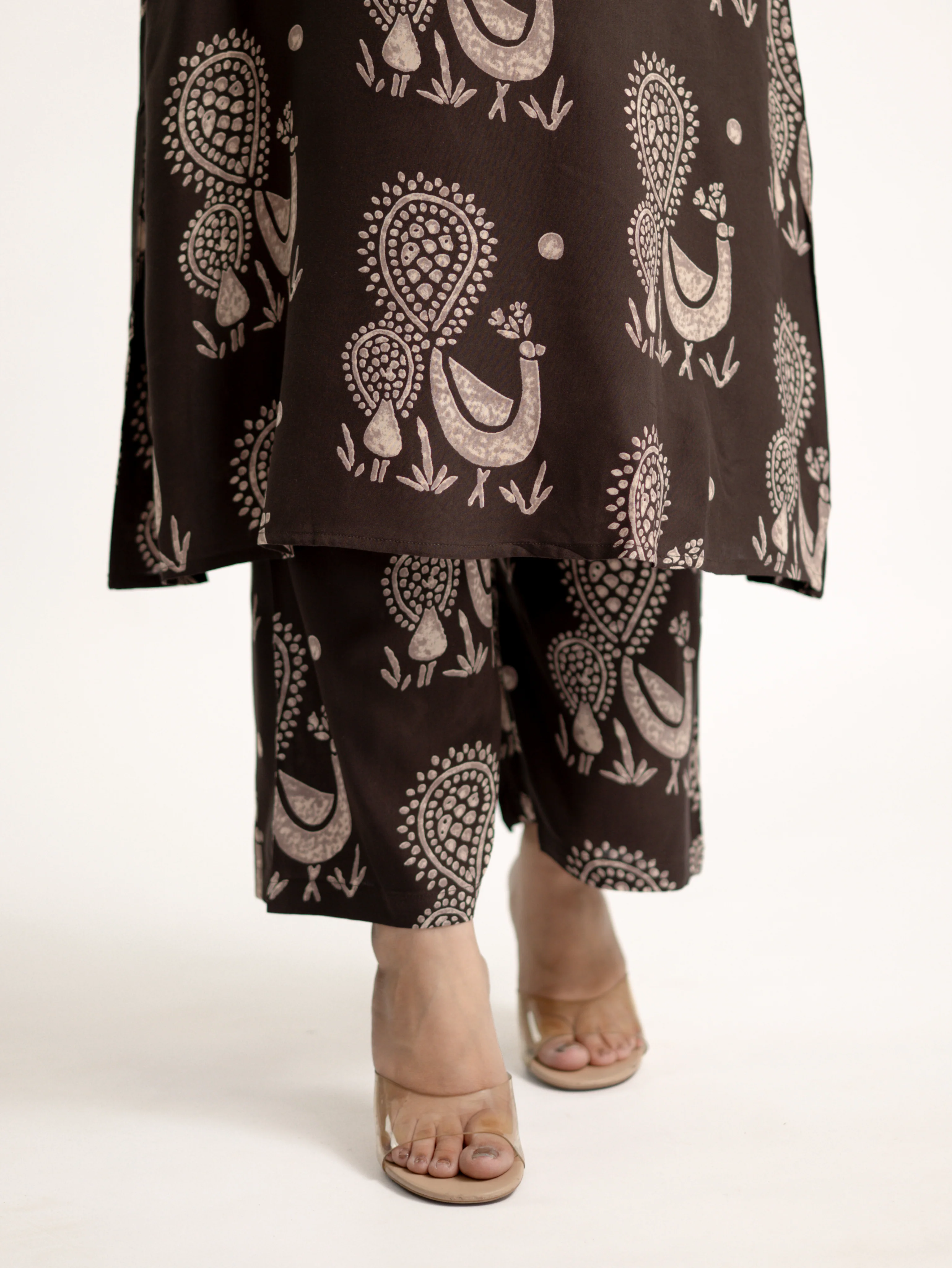Naila Brown Rayon A-line Coord Set - Image 14