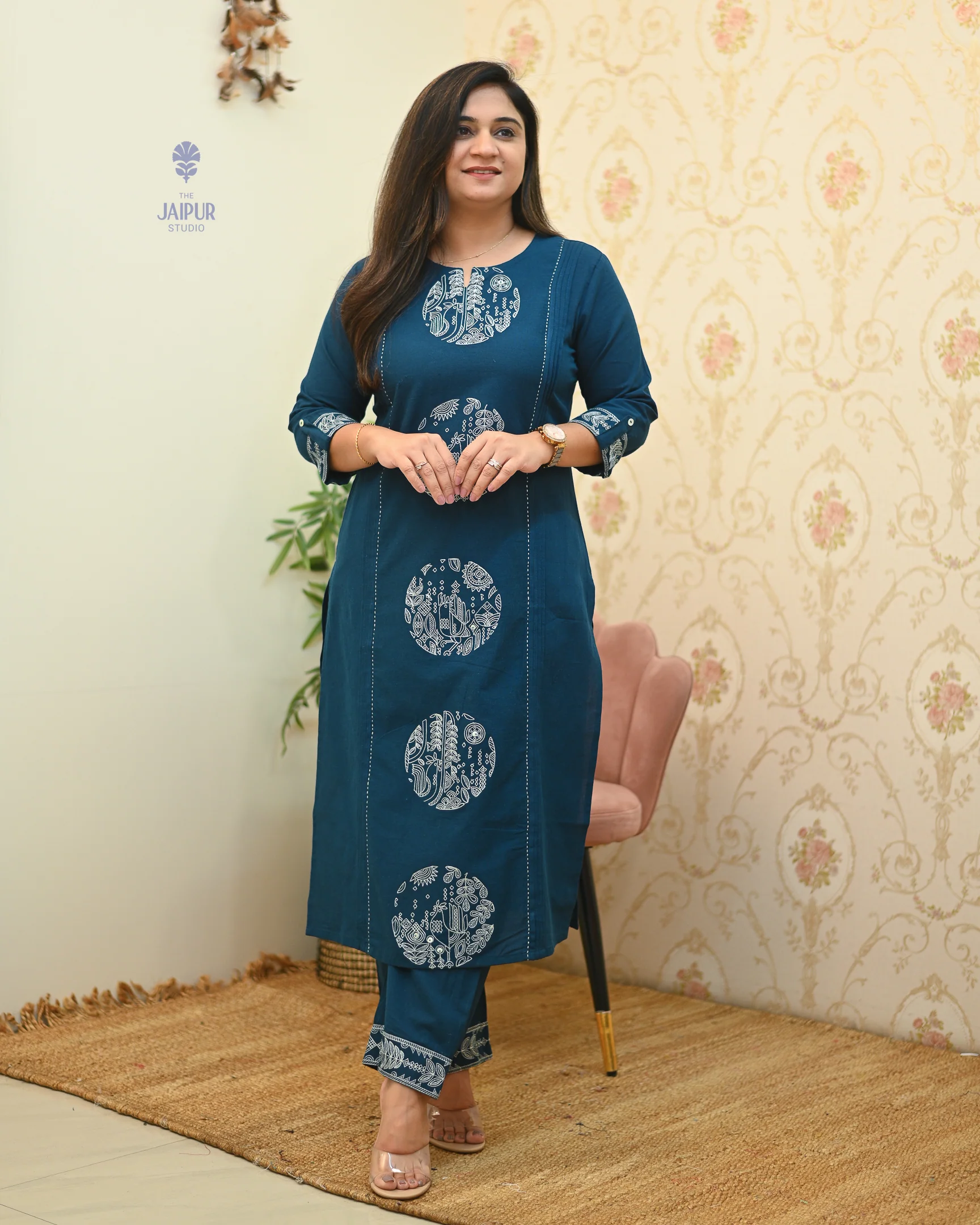 Chahat Cotton Embroidered Pant Set - Image 10