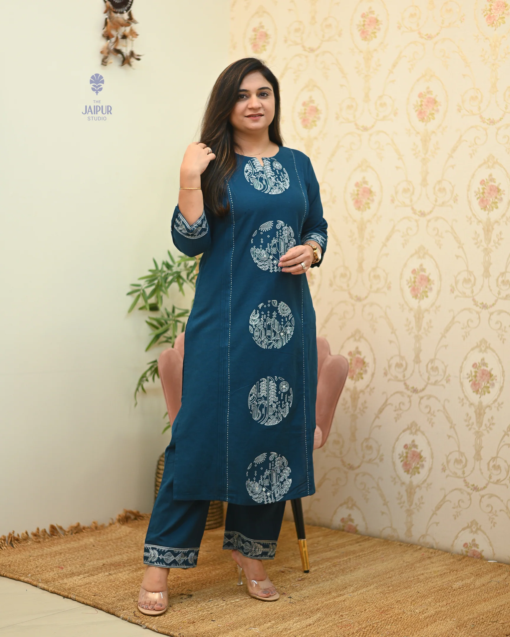Chahat Cotton Embroidered Pant Set - Image 12
