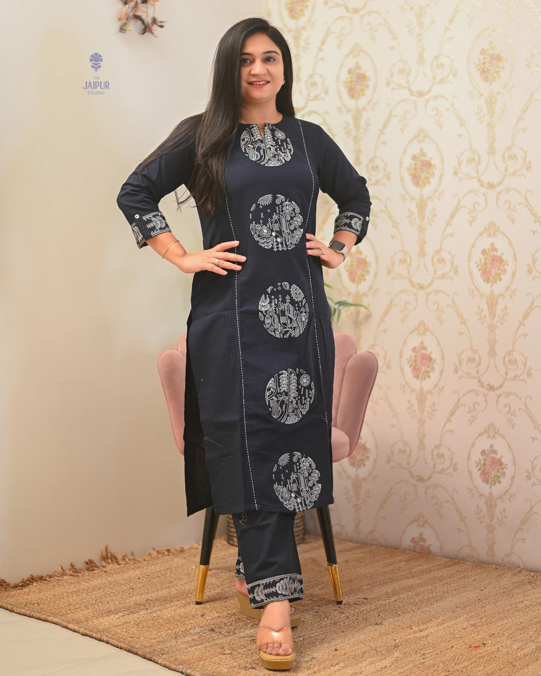 Chahat Cotton Embroidered Pant Set - Image 14