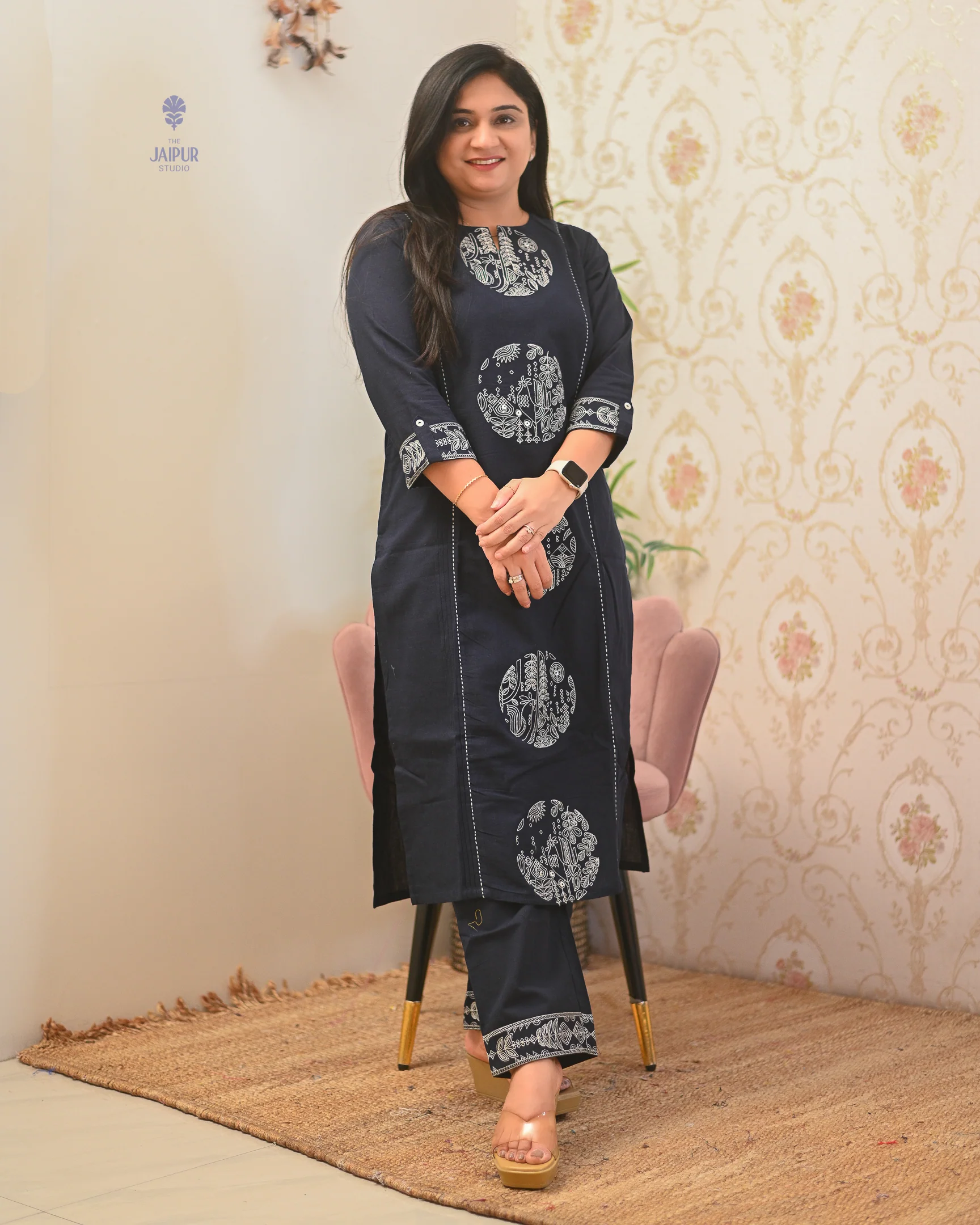 Chahat Cotton Embroidered Pant Set - Image 17
