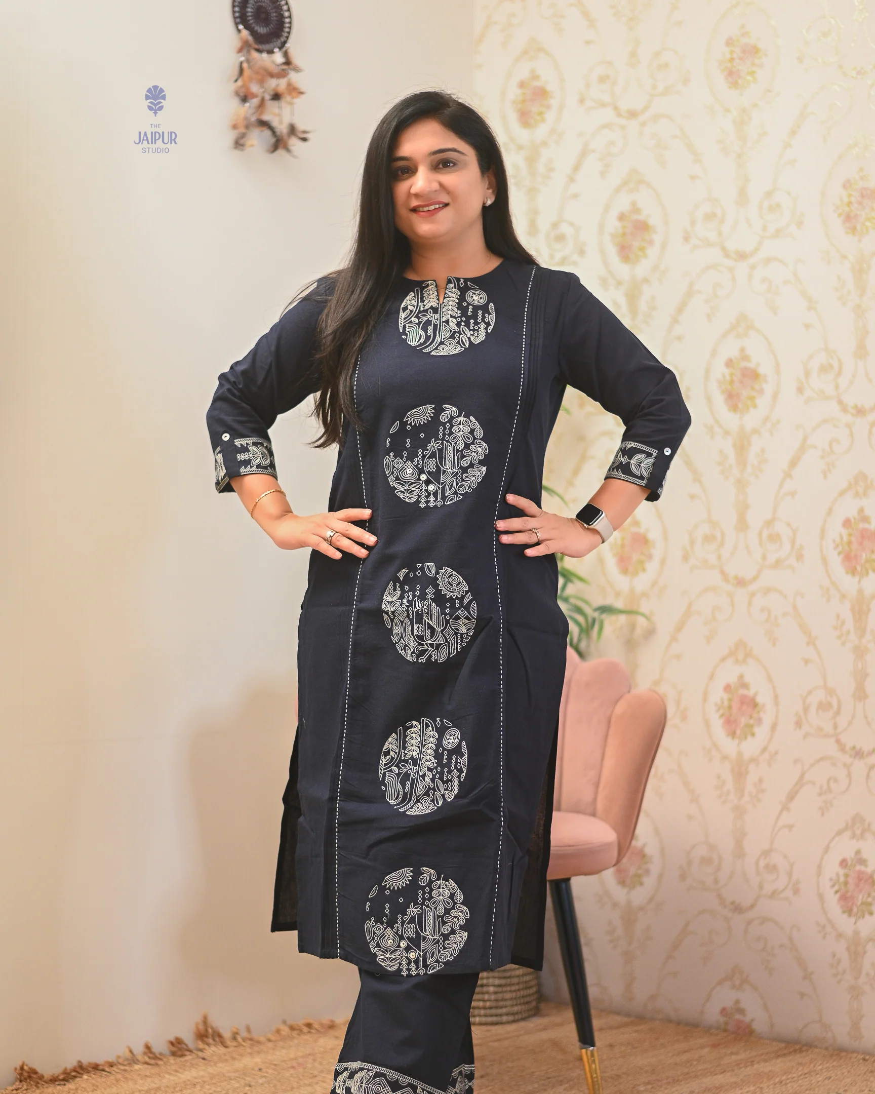 Chahat Cotton Embroidered Pant Set - Image 18