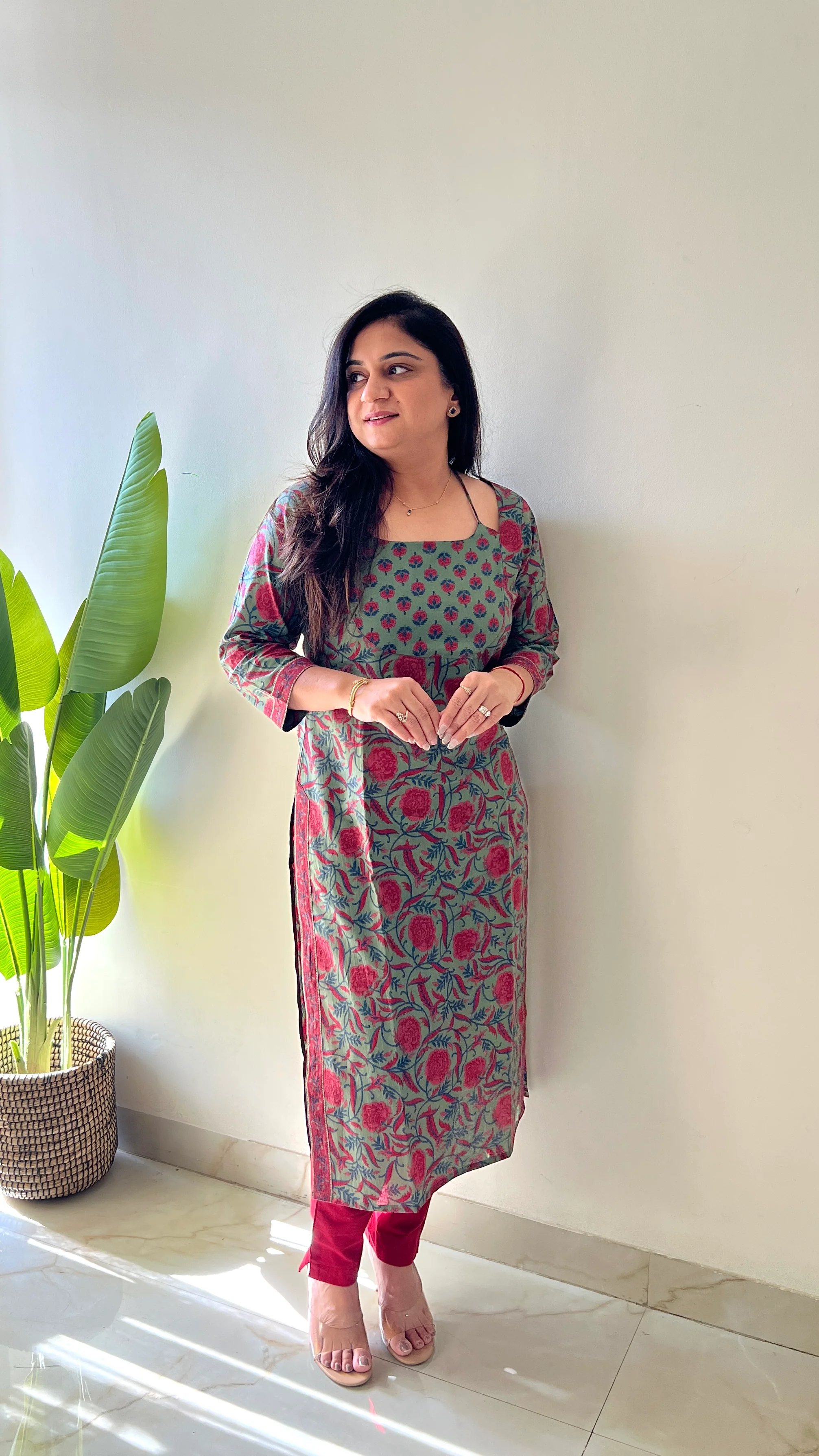Cotton Handblock Casual Straight Kurta