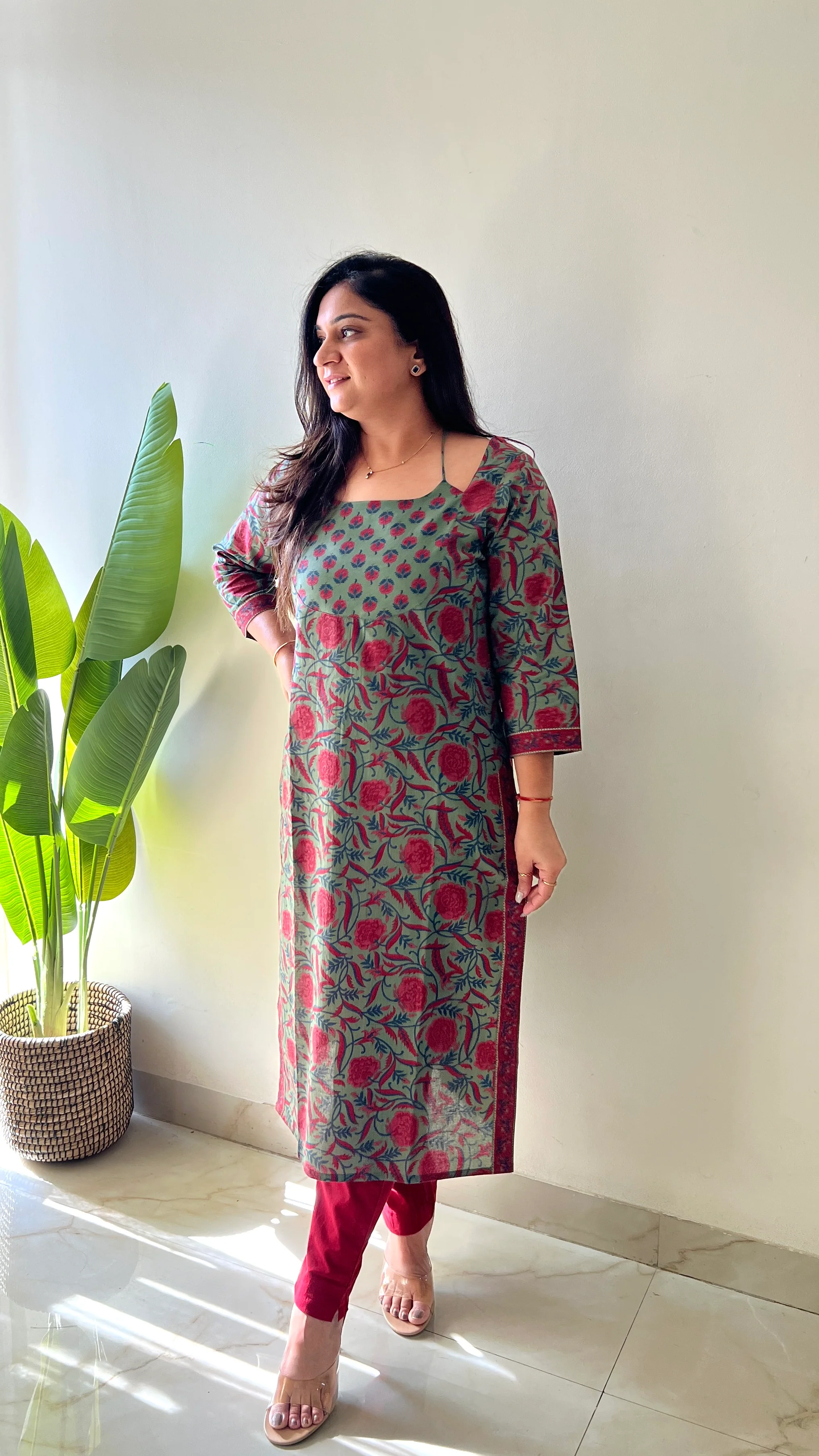 Cotton Handblock Casual Straight Kurta - Image 5