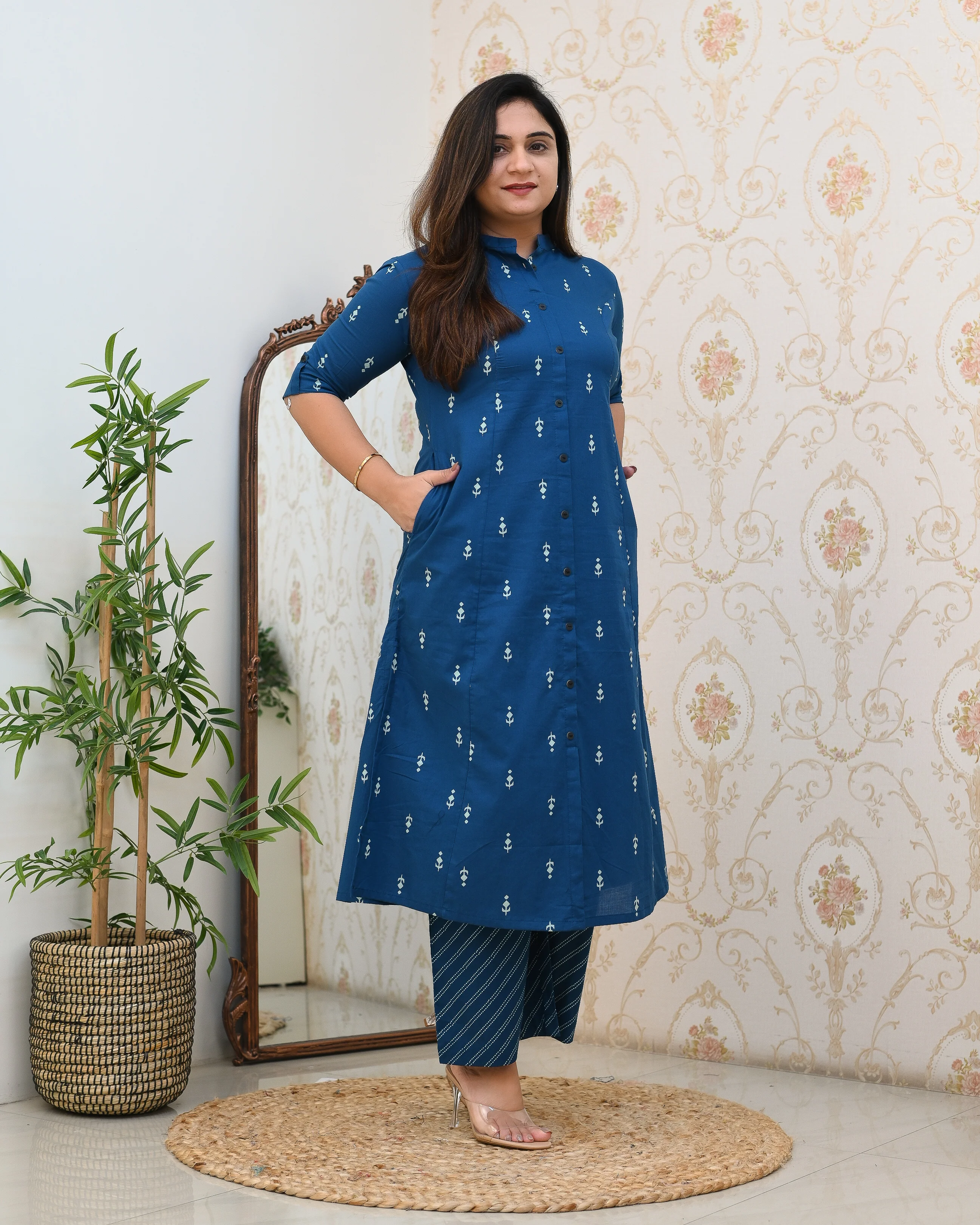 Cotton A-line Casual Coord Set - Image 2