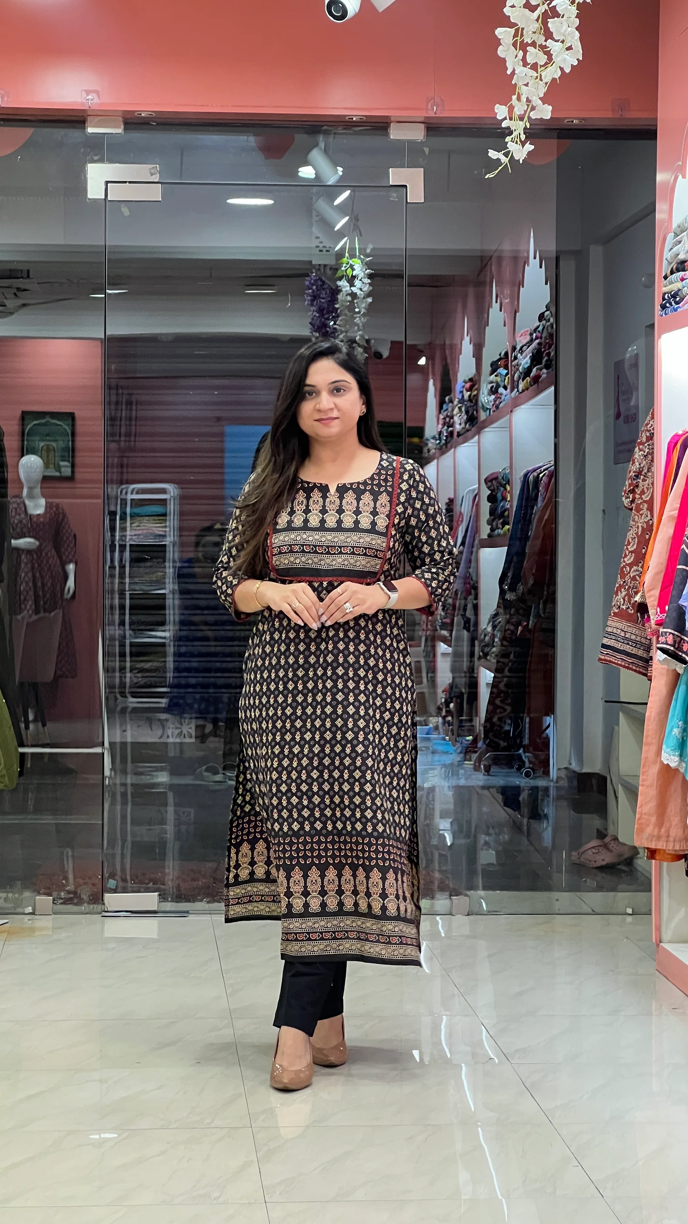 Cotton Ajrakh Casual Straight Kurta - Image 13
