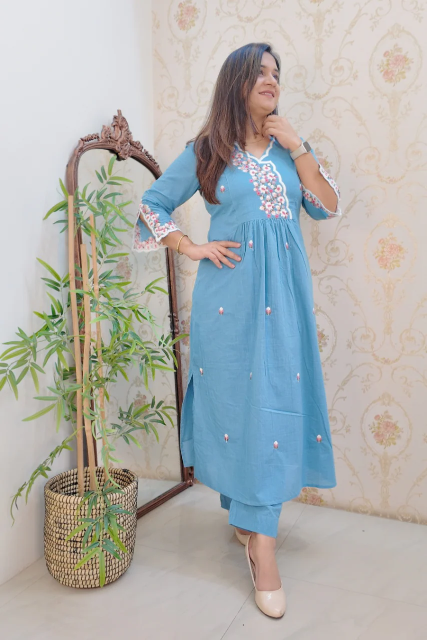 Cotton Embroidered Casual Coord Set - Image 16