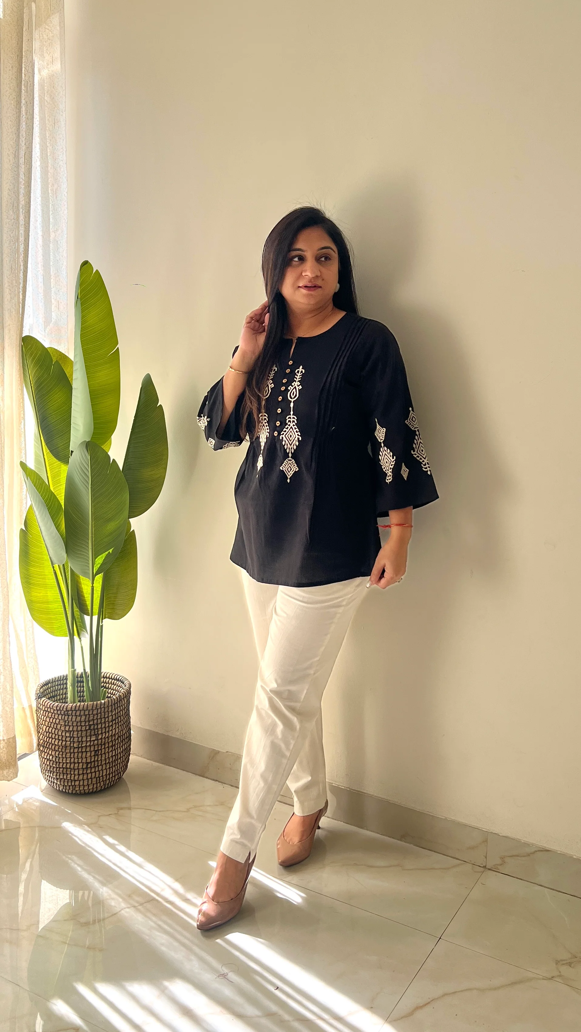 Hema Cotton Embroidered Short Top - Image 3