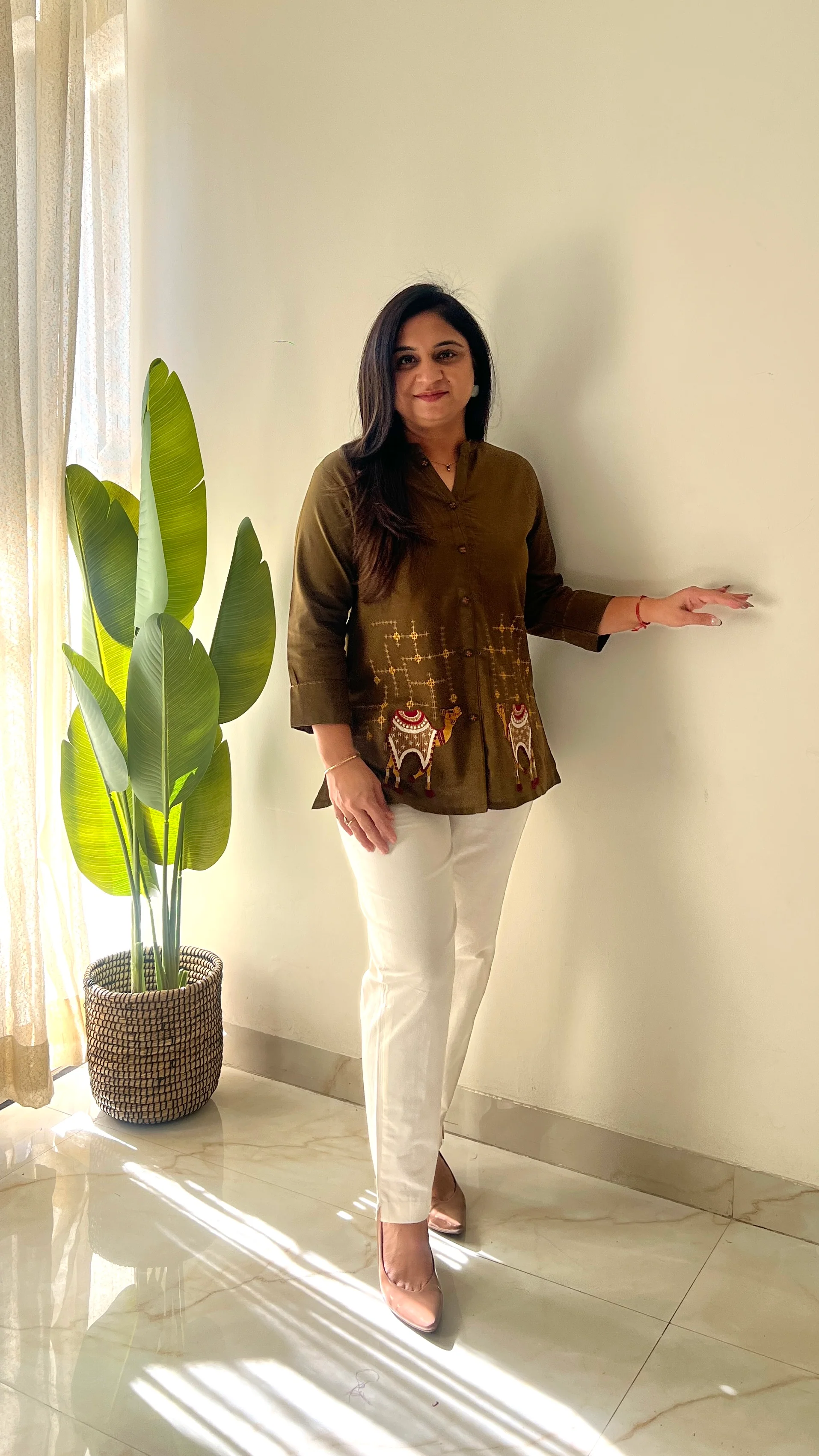 Roop Cotton Embroidered Short Top - Image 3