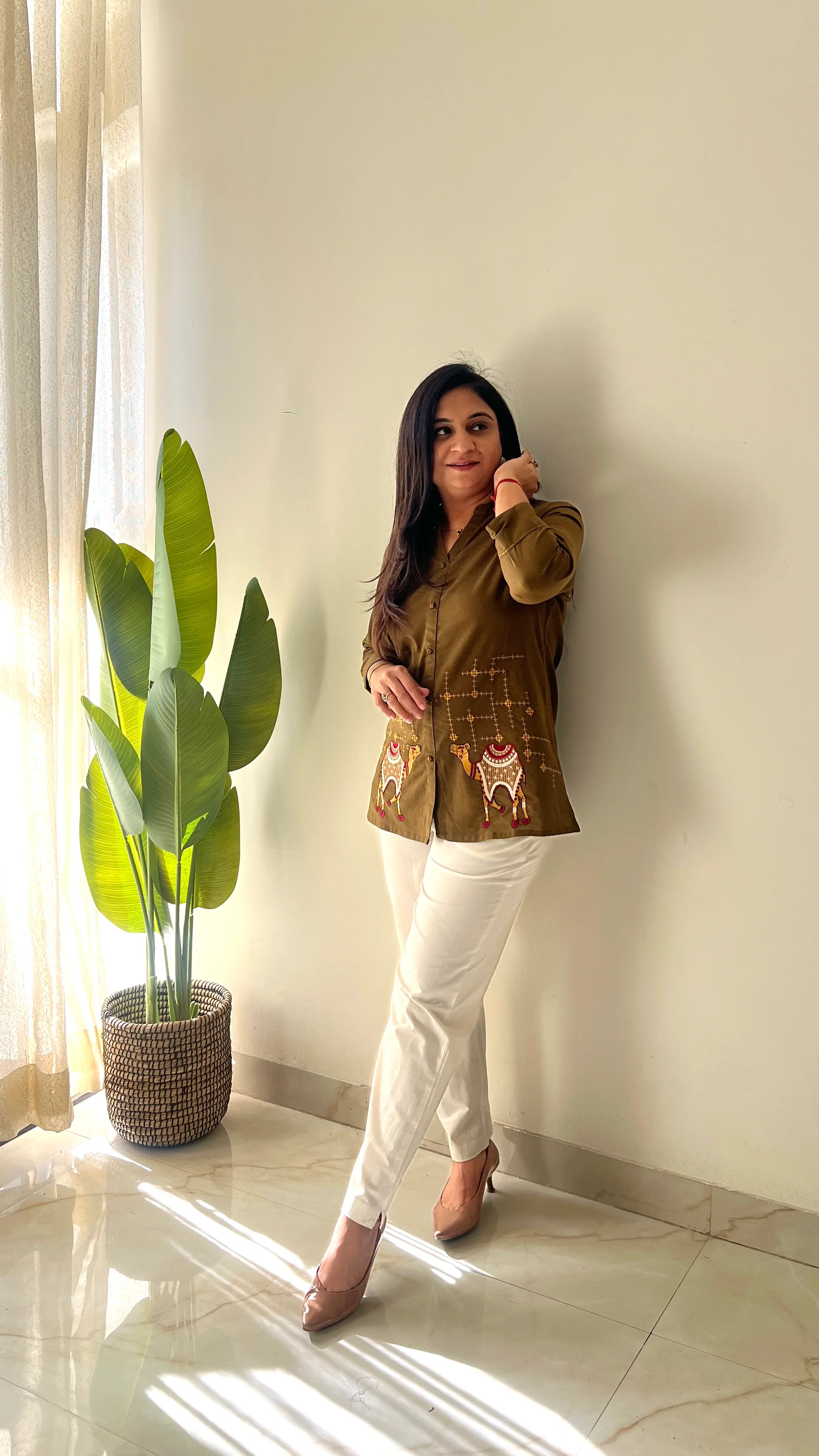 Roop Cotton Embroidered Short Top - Image 4
