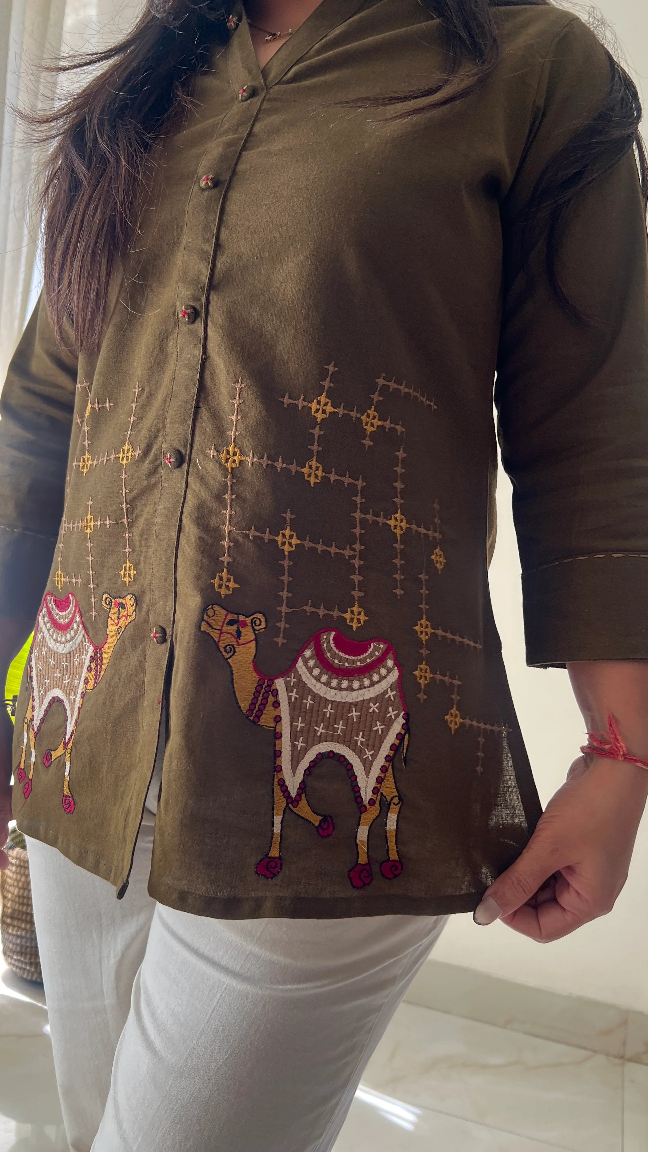 Roop Cotton Embroidered Short Top - Image 5