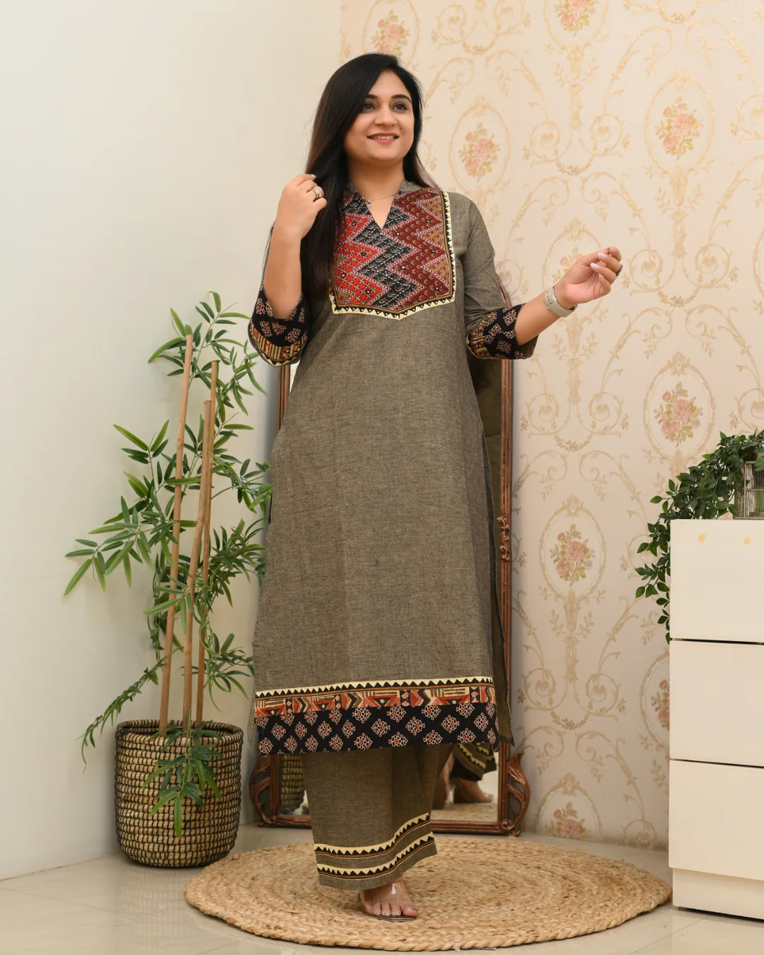 Easha Cotton A-line Plazo Coord Set - Image 6