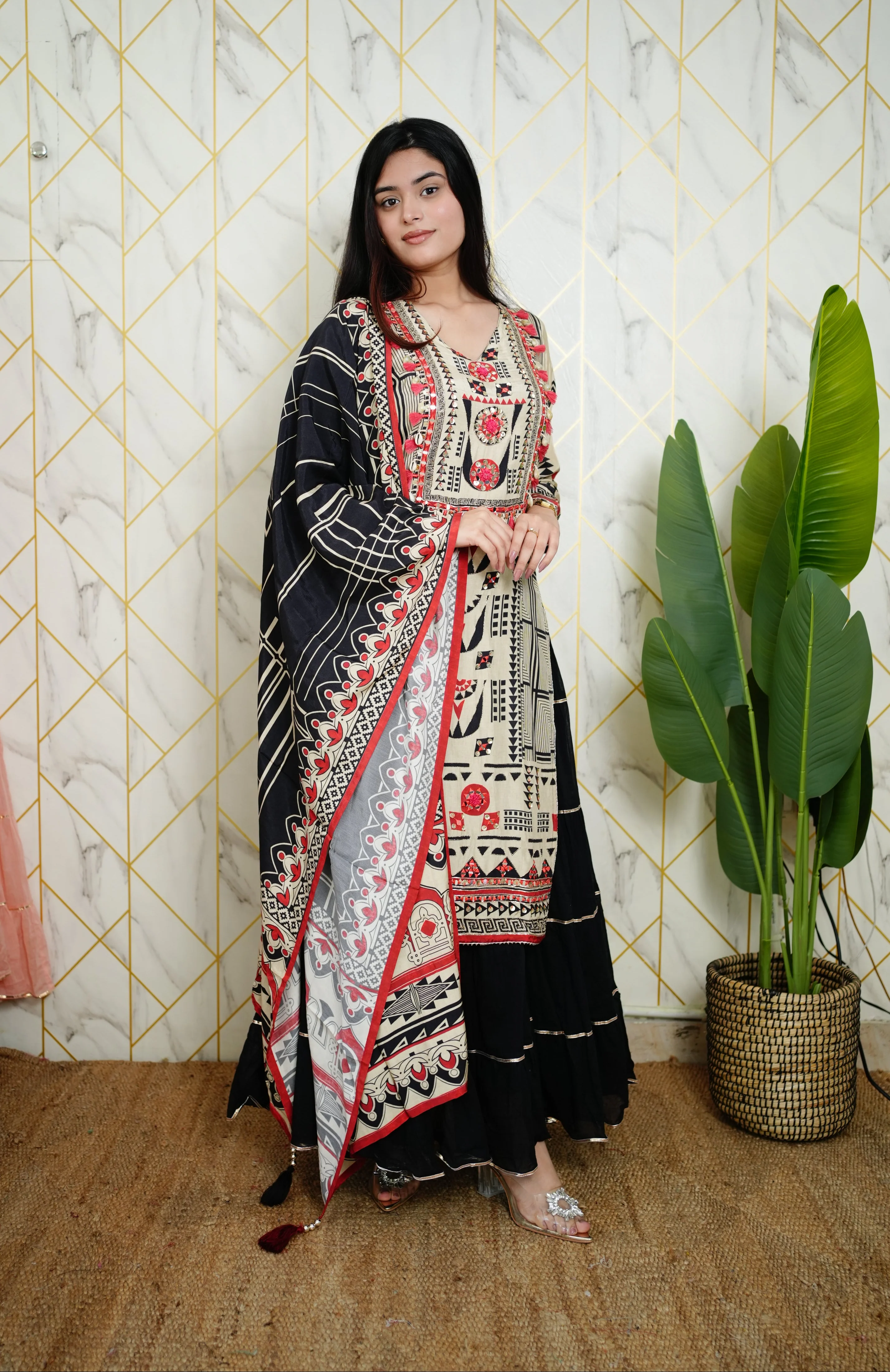 Faiza Printed Indian One Piece Dupatta Set - Image 2