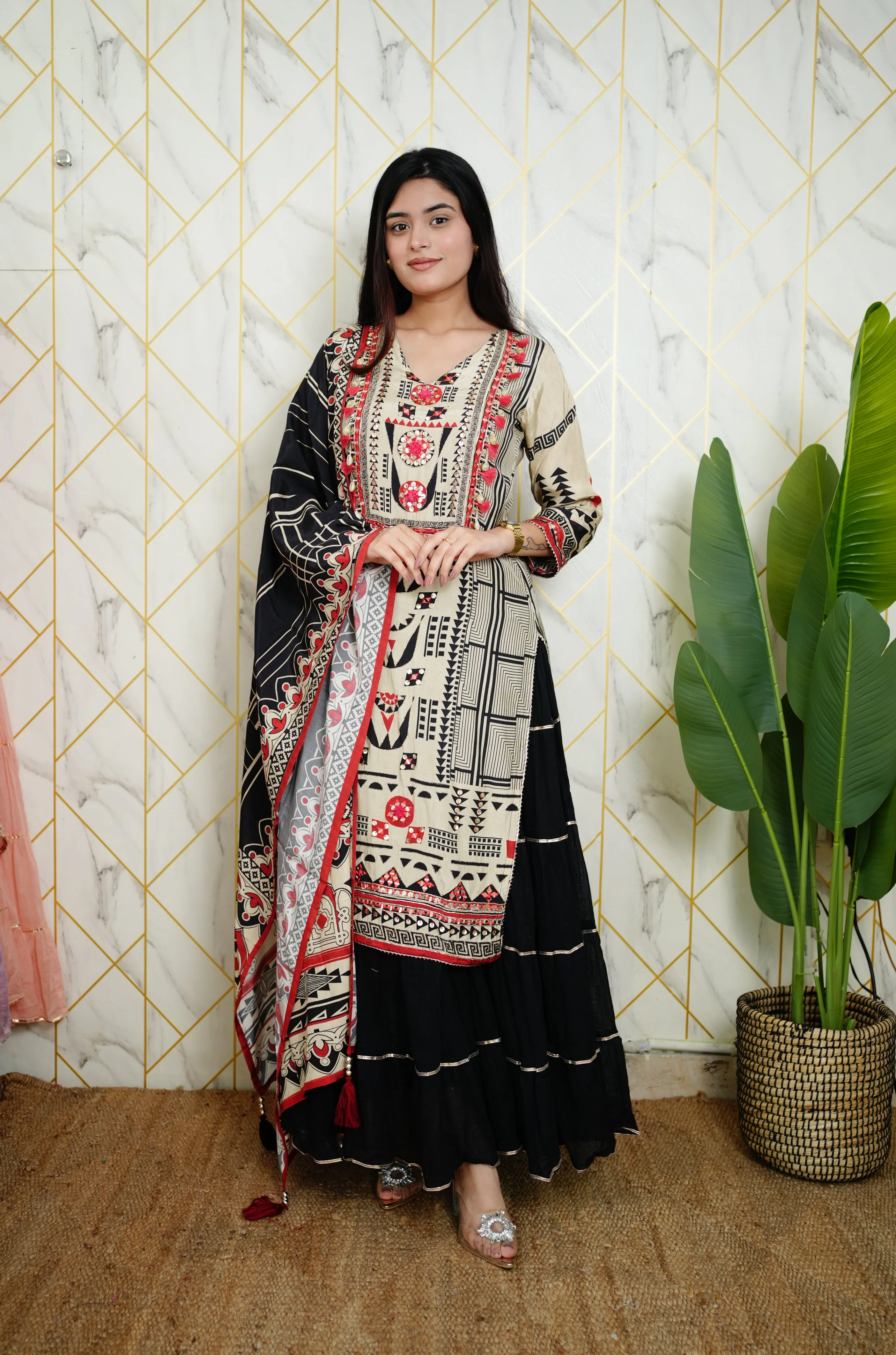 Faiza Printed Indian One Piece Dupatta Set - Image 4