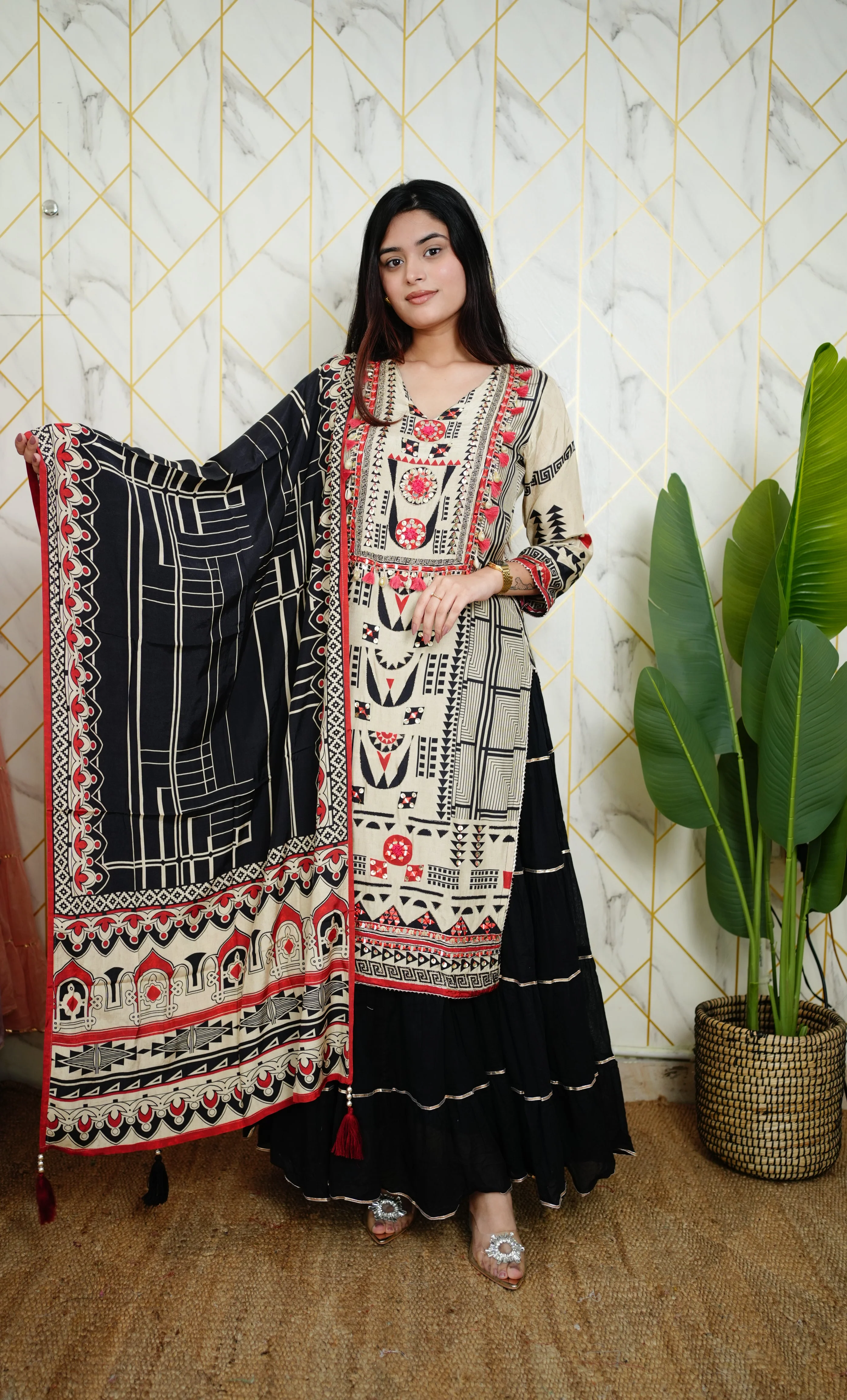 Faiza Printed Indian One Piece Dupatta Set - Image 6