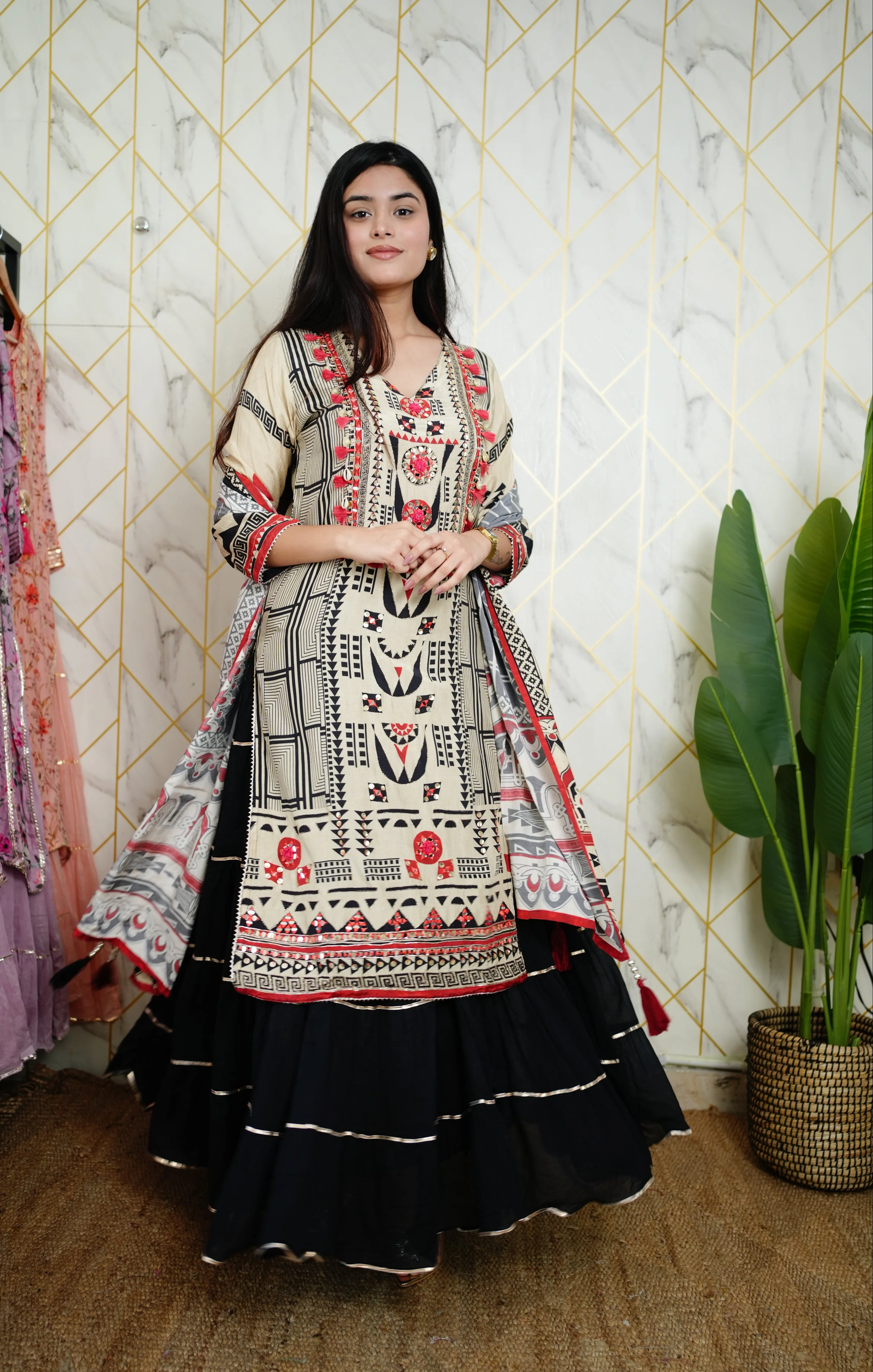 Faiza Printed Indian One Piece Dupatta Set - Image 7