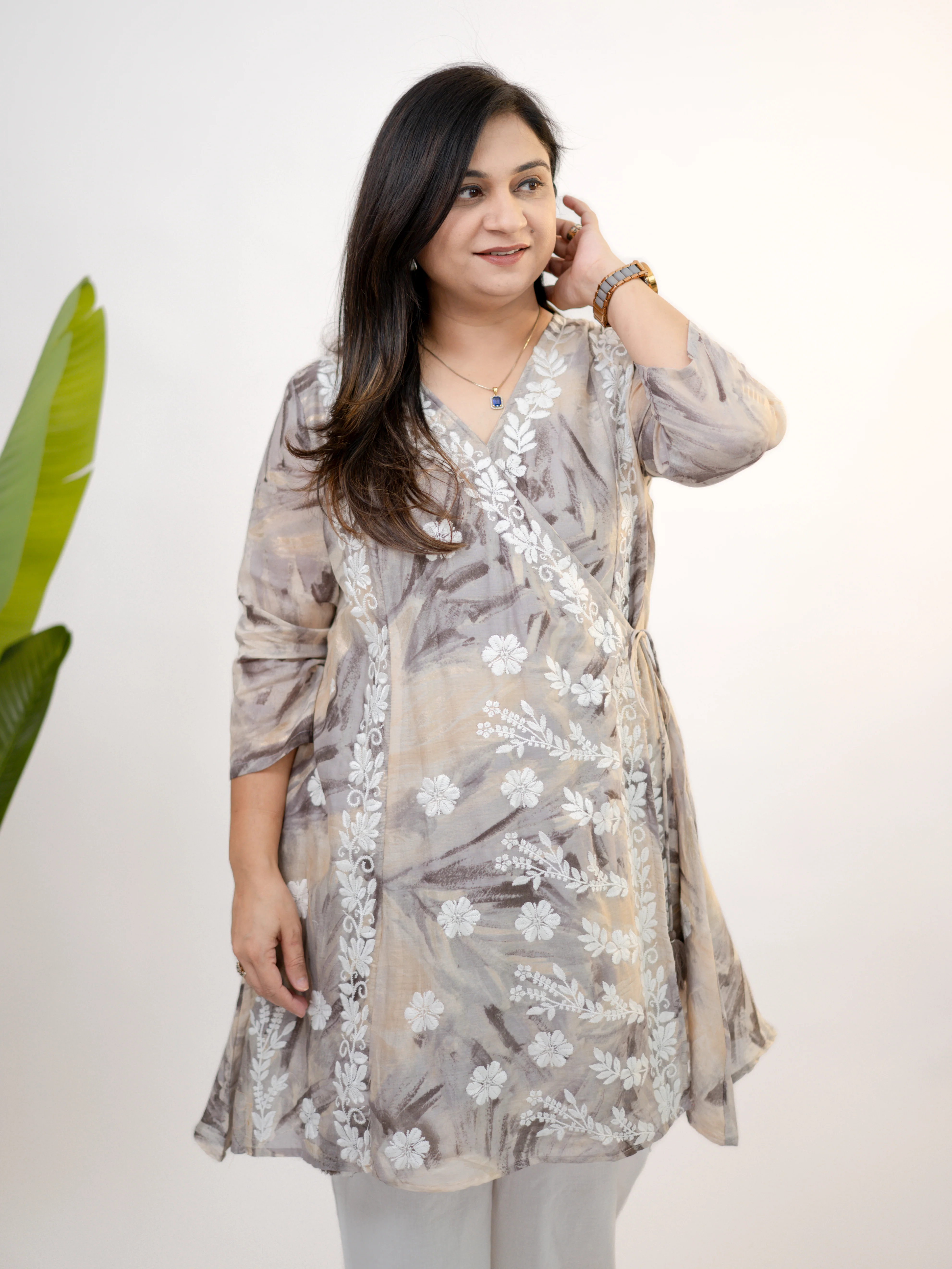 Fara Mul Cotton Chikankari A-line Coord Set - Image 11