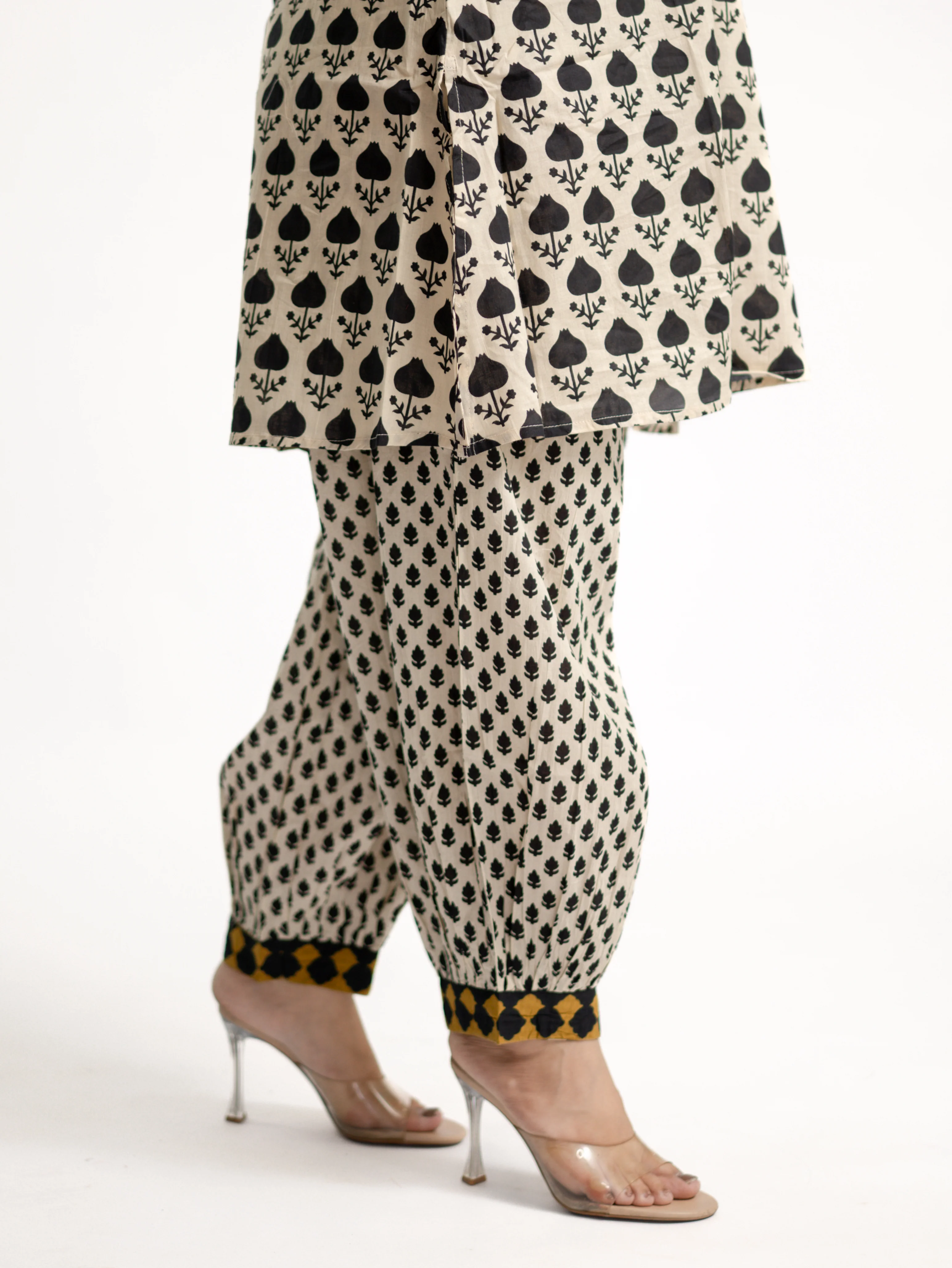 Gul Black Cotton Handblock Coord Set - Image 13