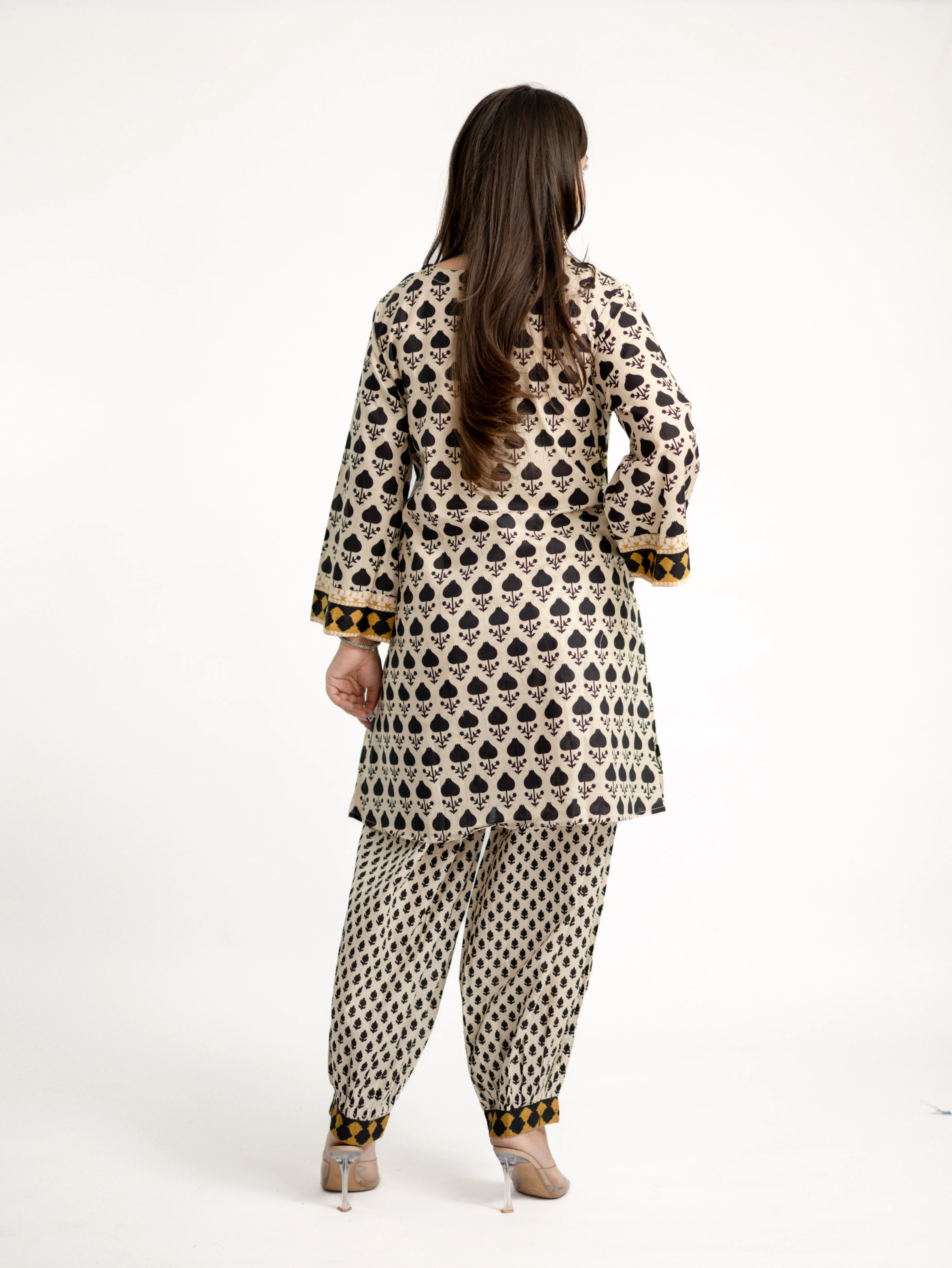 Gul Black Cotton Handblock Coord Set - Image 7