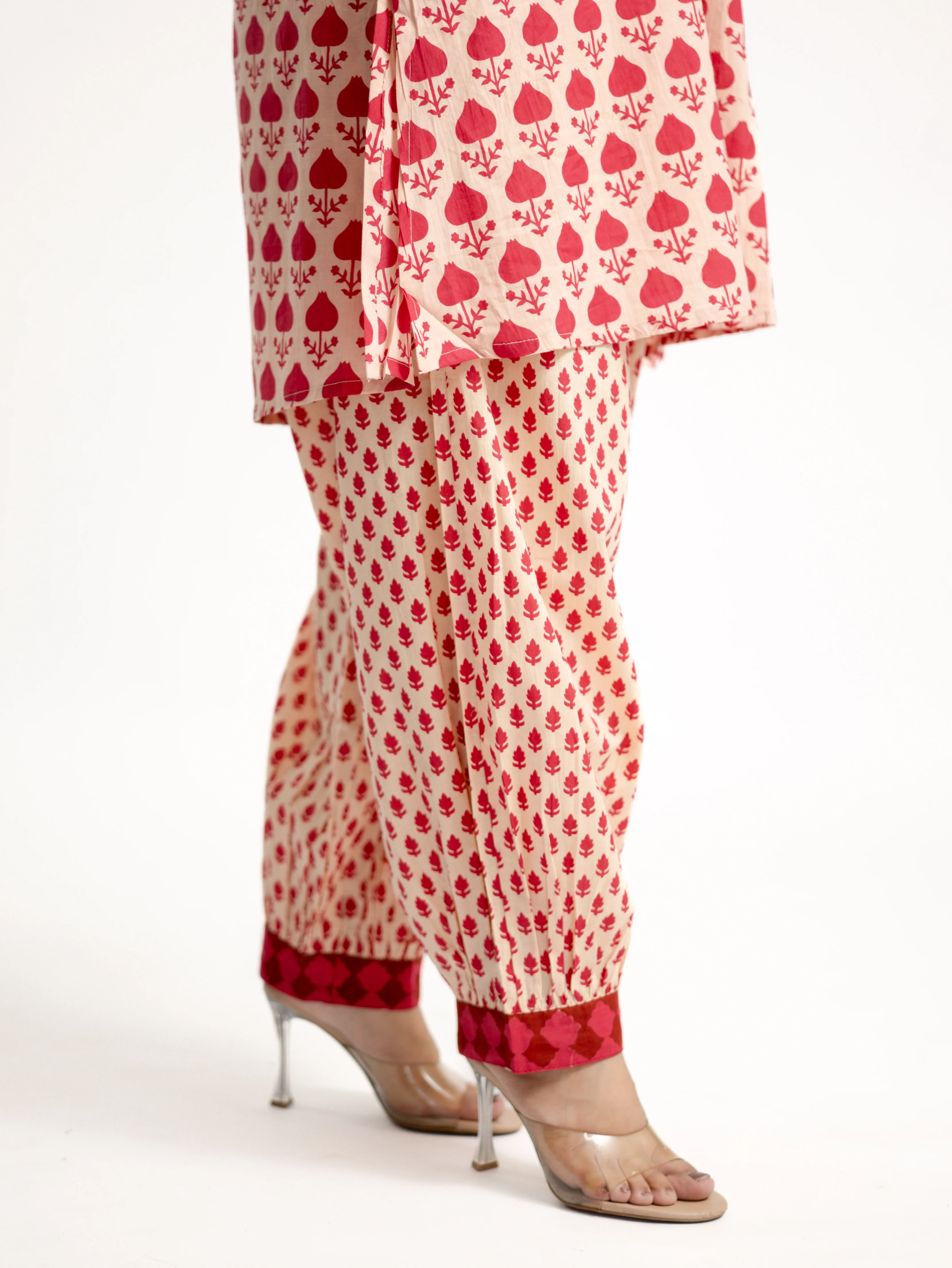 Gul Pink Cotton Handblock A-line Coord Set - Image 14