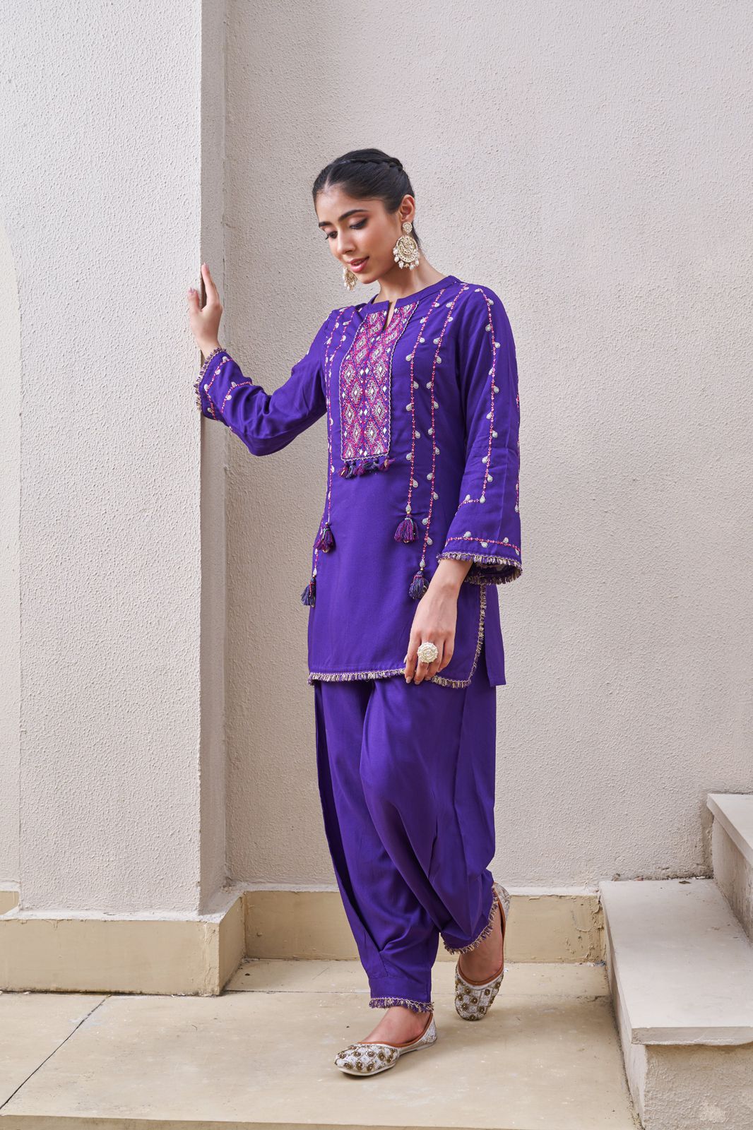 Gulnaar Two-Piece Embroidered Coord set - Image 3